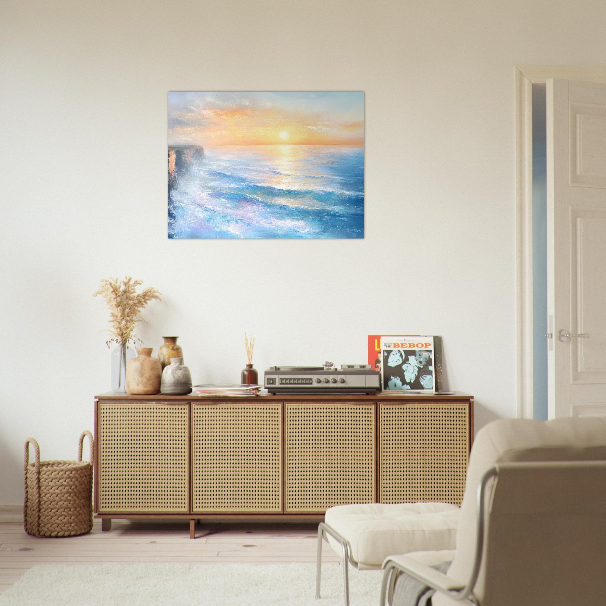 Fine Art Poster Landscape - Seaside Cliff at Sunrise A breathtaking Empress - Shop Ai Art WebShop - Digital Art online Store