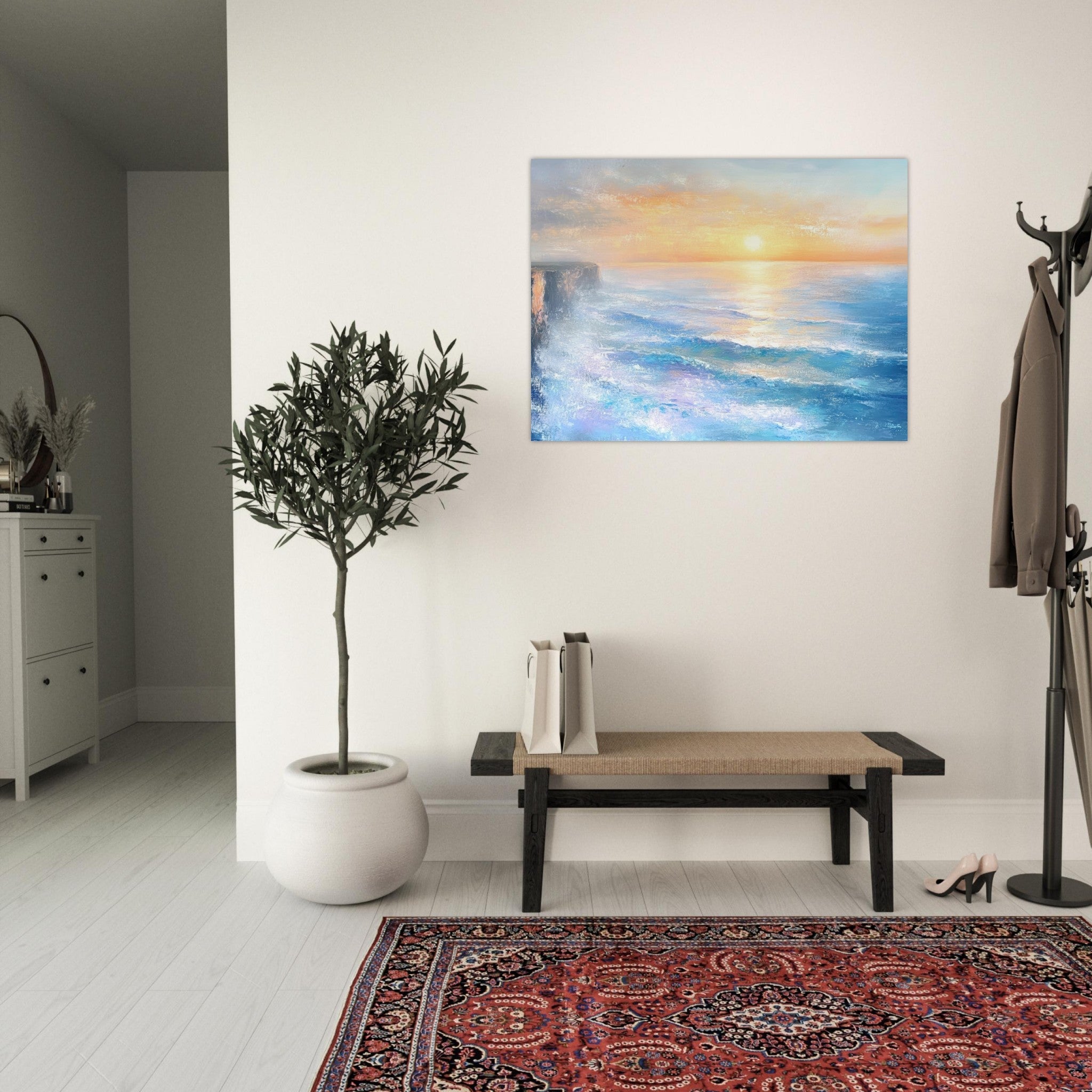 Fine Art Poster Landscape - Seaside Cliff at Sunrise A breathtaking Empress - Shop Ai Art WebShop - Digital Art online Store