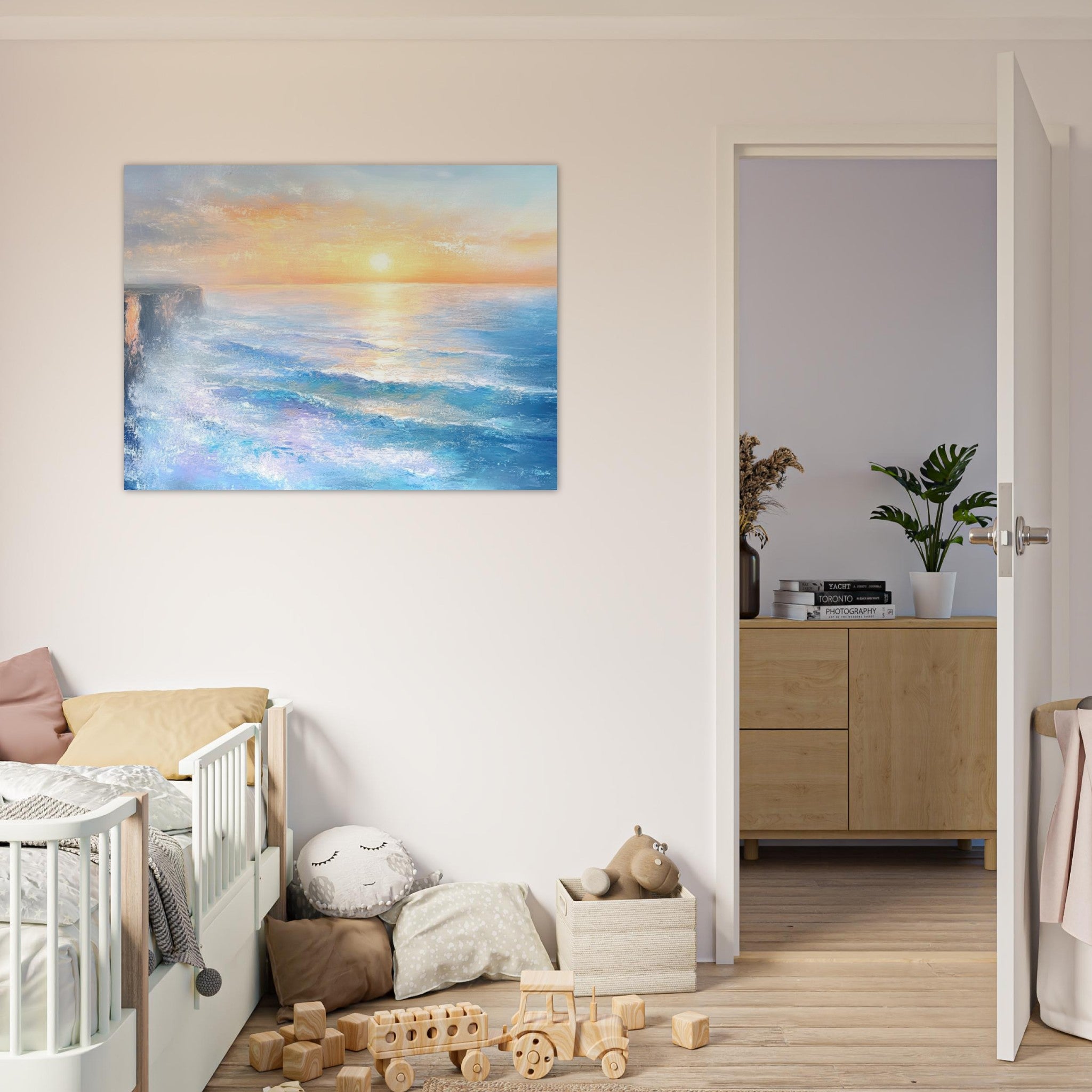 Fine Art Poster Landscape - Seaside Cliff at Sunrise A breathtaking Empress - Shop Ai Art WebShop - Digital Art online Store