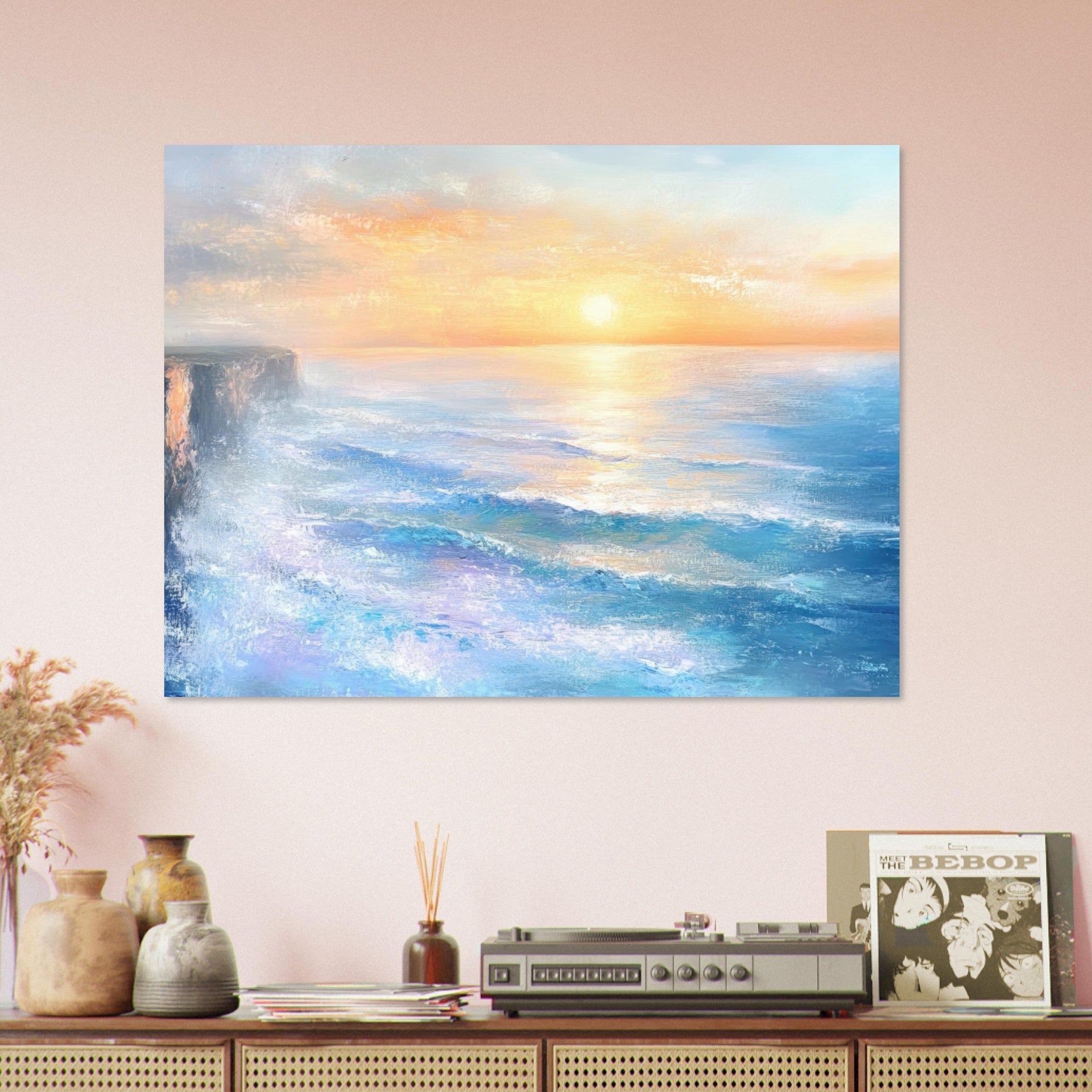 Fine Art Poster Landscape - Seaside Cliff at Sunrise A breathtaking Empress - Shop Ai Art WebShop - Digital Art online Store