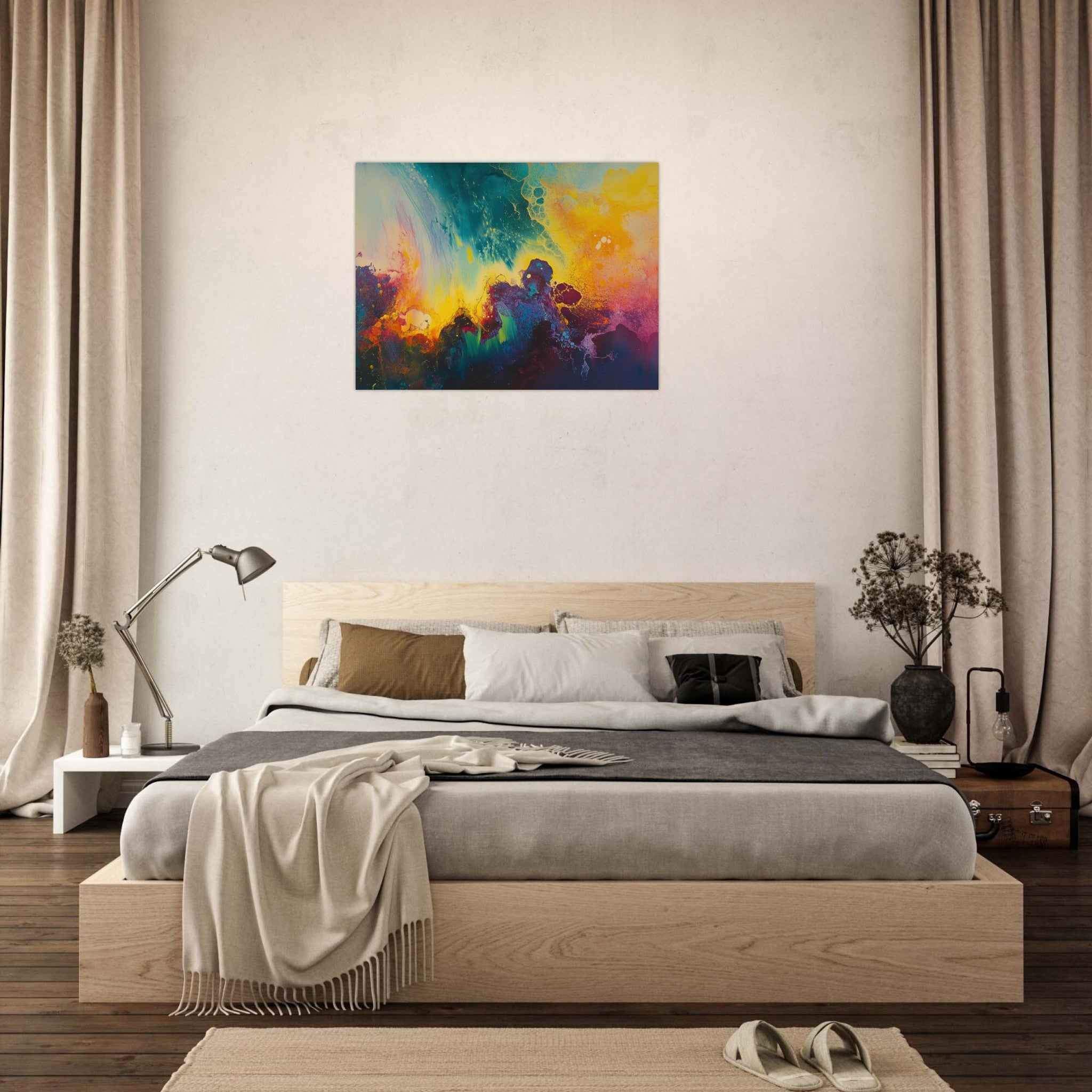 Fine Art Poster Landscape - Spectral Dissonance Razor - sharp angular forms 3 - Shop Ai Art WebShop - Digital Art online Store