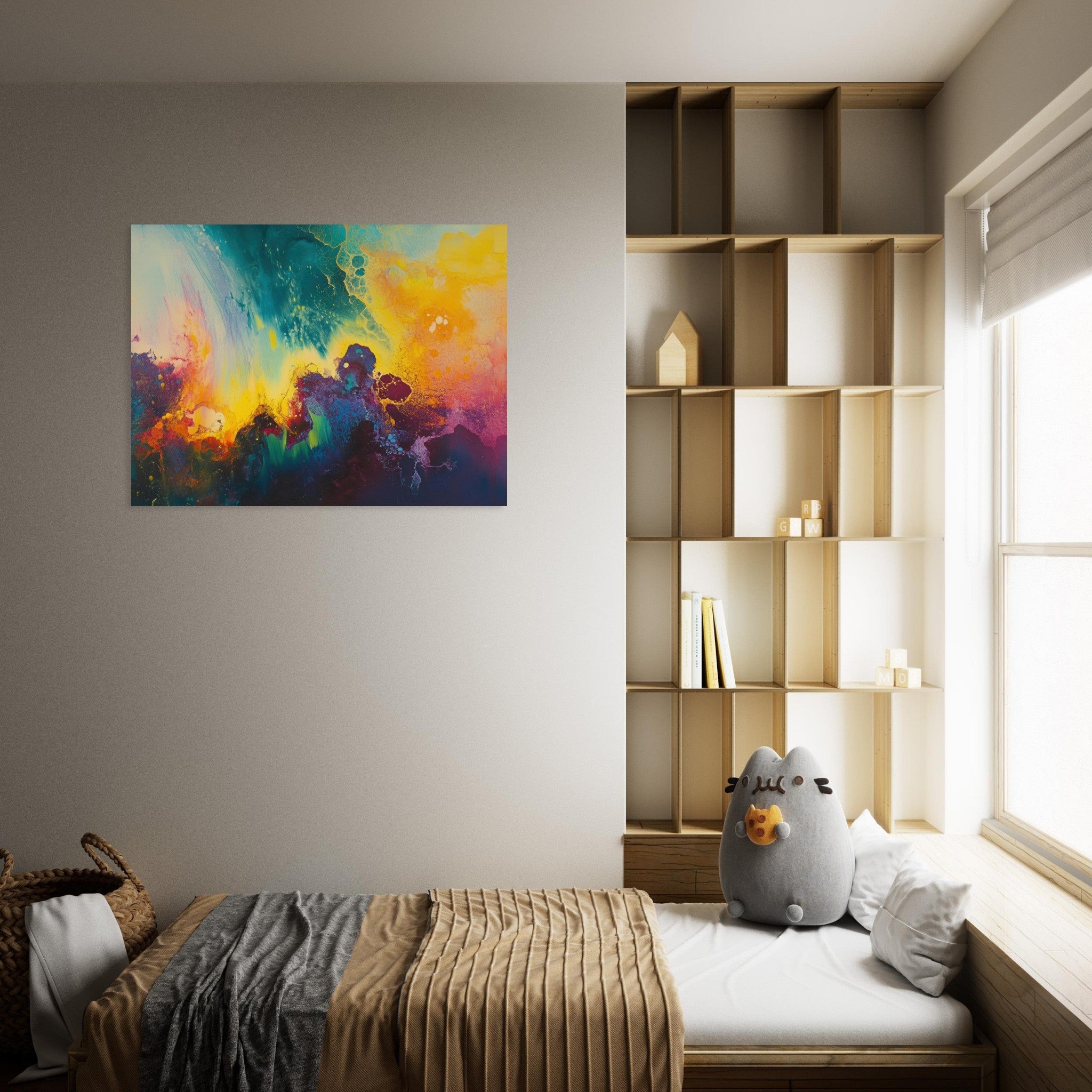 Fine Art Poster Landscape - Spectral Dissonance Razor - sharp angular forms 3 - Shop Ai Art WebShop - Digital Art online Store