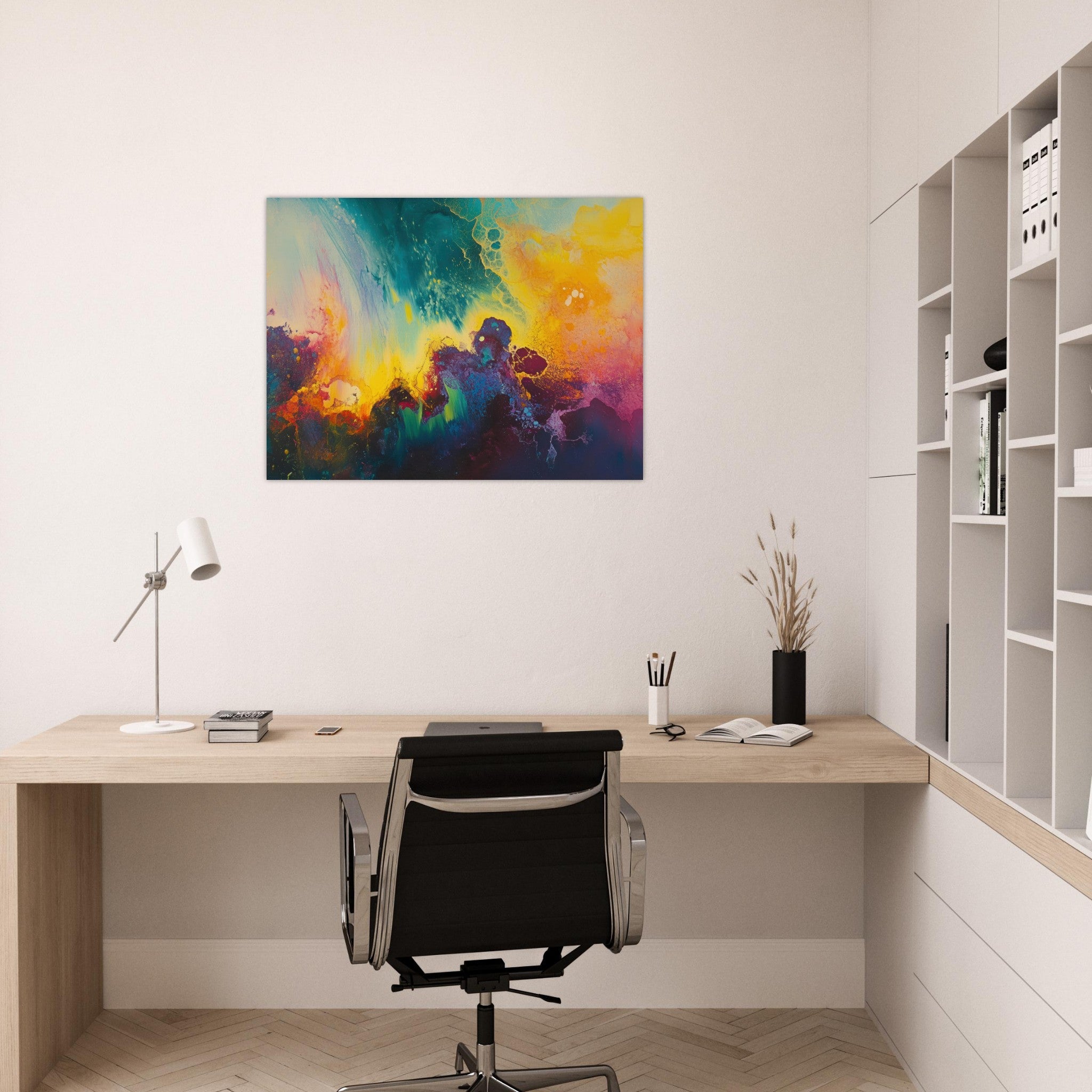 Fine Art Poster Landscape - Spectral Dissonance Razor - sharp angular forms 3 - Shop Ai Art WebShop - Digital Art online Store