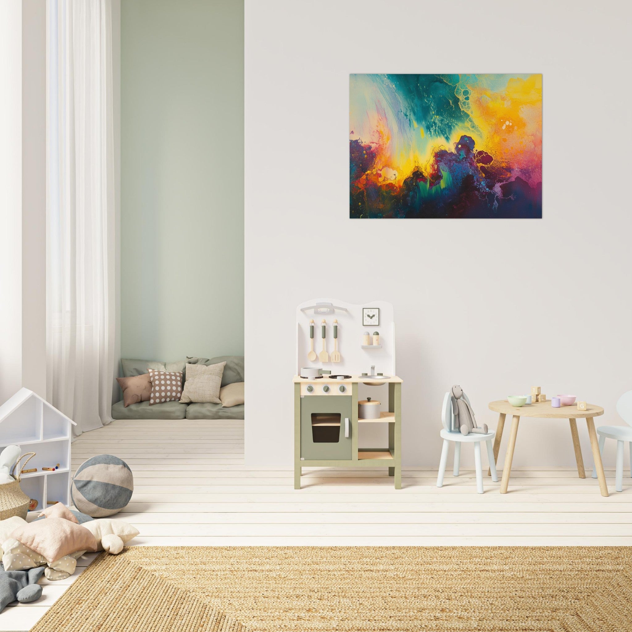 Fine Art Poster Landscape - Spectral Dissonance Razor - sharp angular forms 3 - Shop Ai Art WebShop - Digital Art online Store