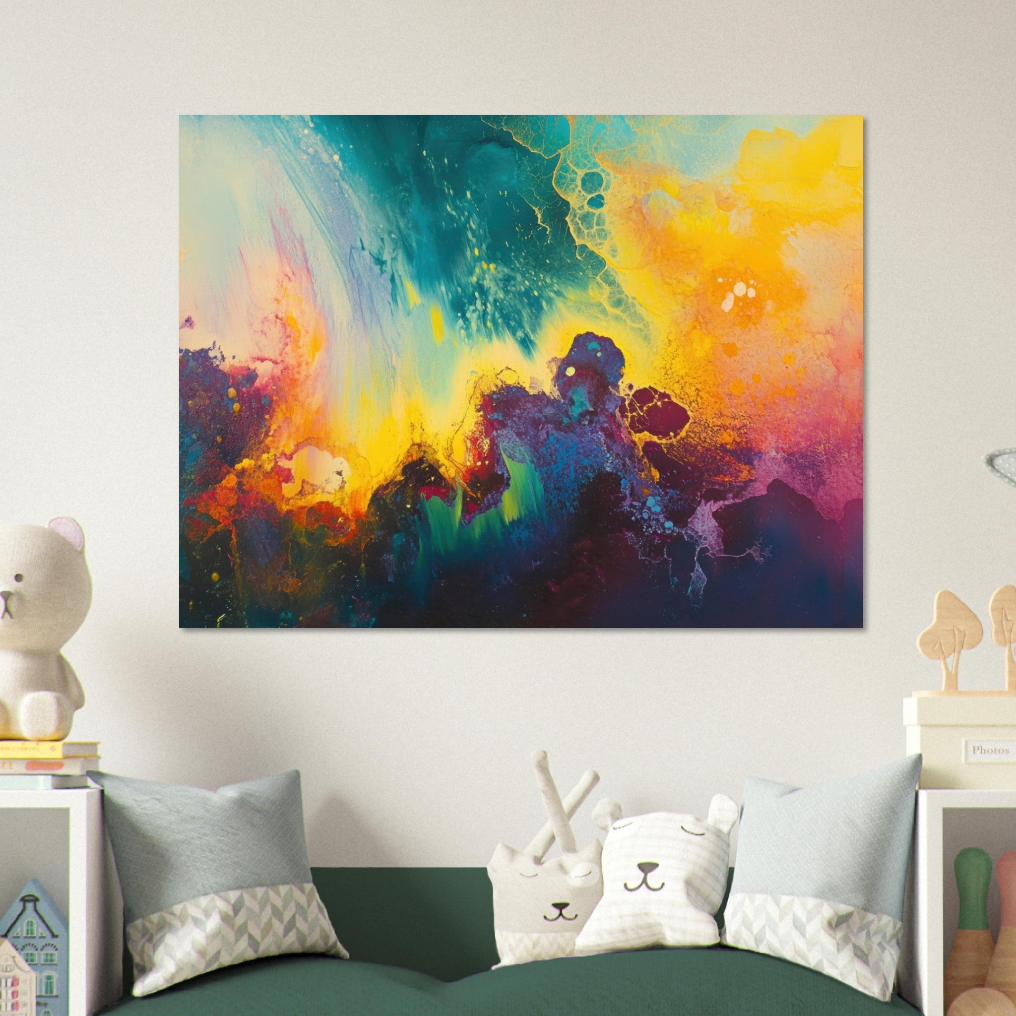 Fine Art Poster Landscape - Spectral Dissonance Razor - sharp angular forms 3 - Shop Ai Art WebShop - Digital Art online Store