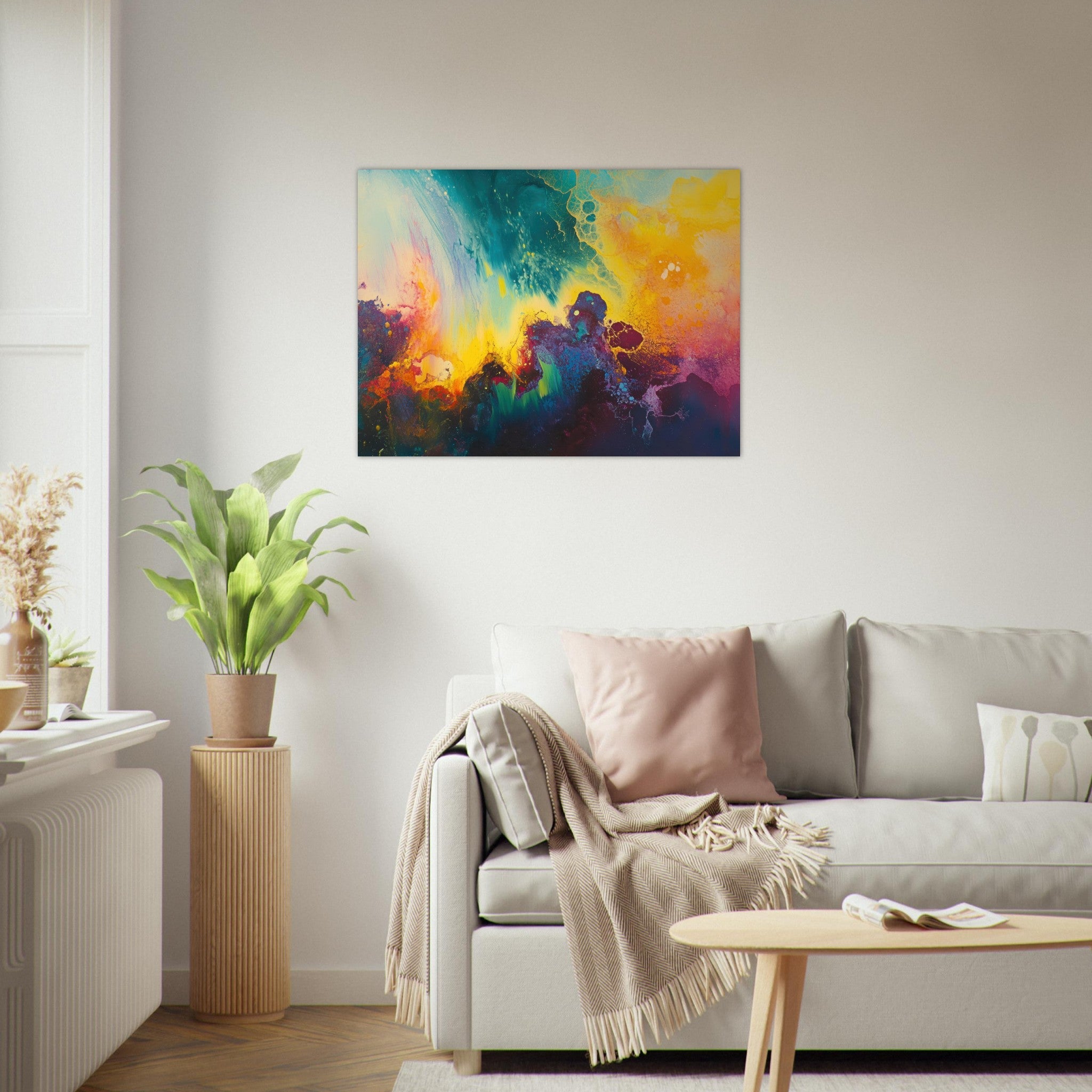 Fine Art Poster Landscape - Spectral Dissonance Razor - sharp angular forms 3 - Shop Ai Art WebShop - Digital Art online Store