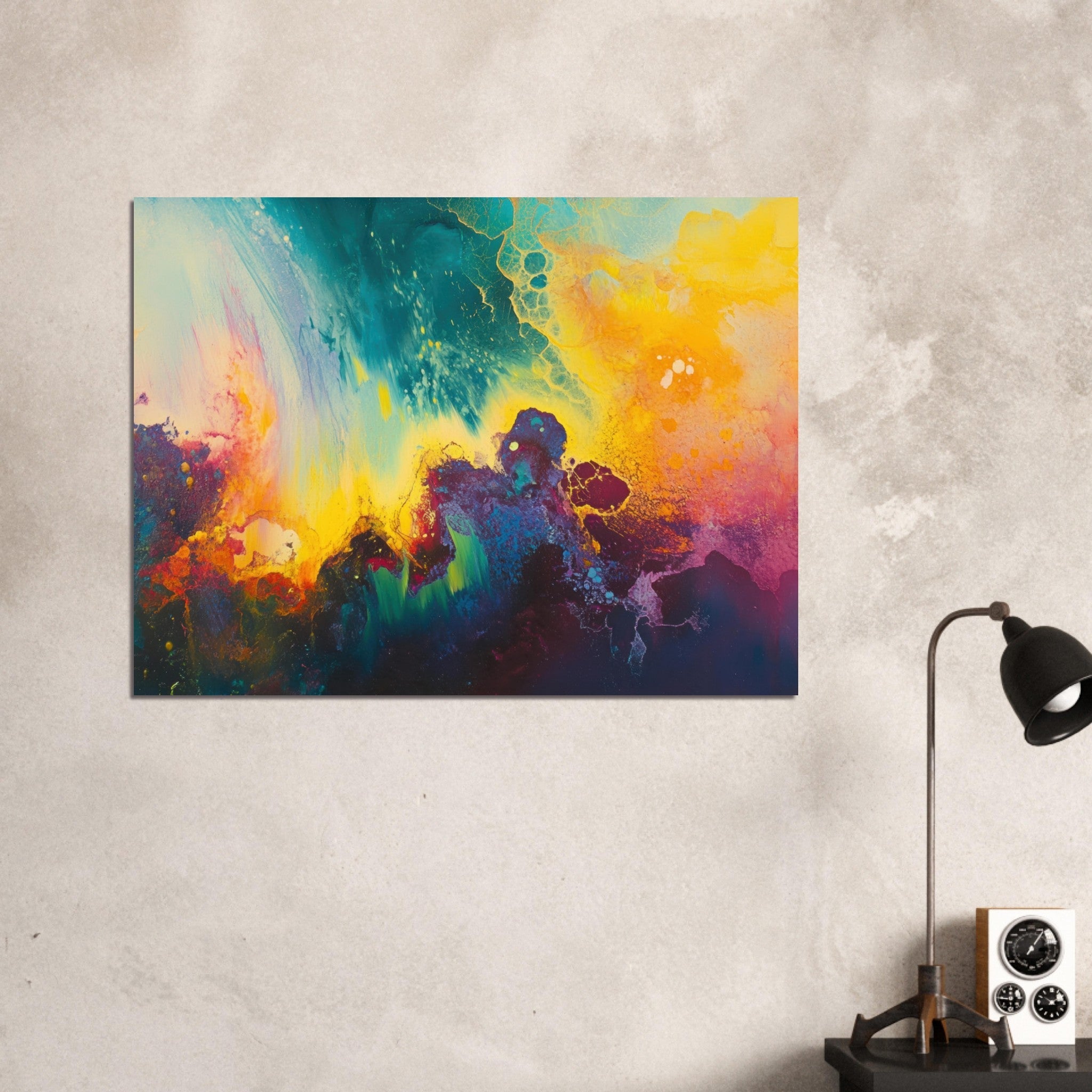 Fine Art Poster Landscape - Spectral Dissonance Razor - sharp angular forms 3 - Shop Ai Art WebShop - Digital Art online Store