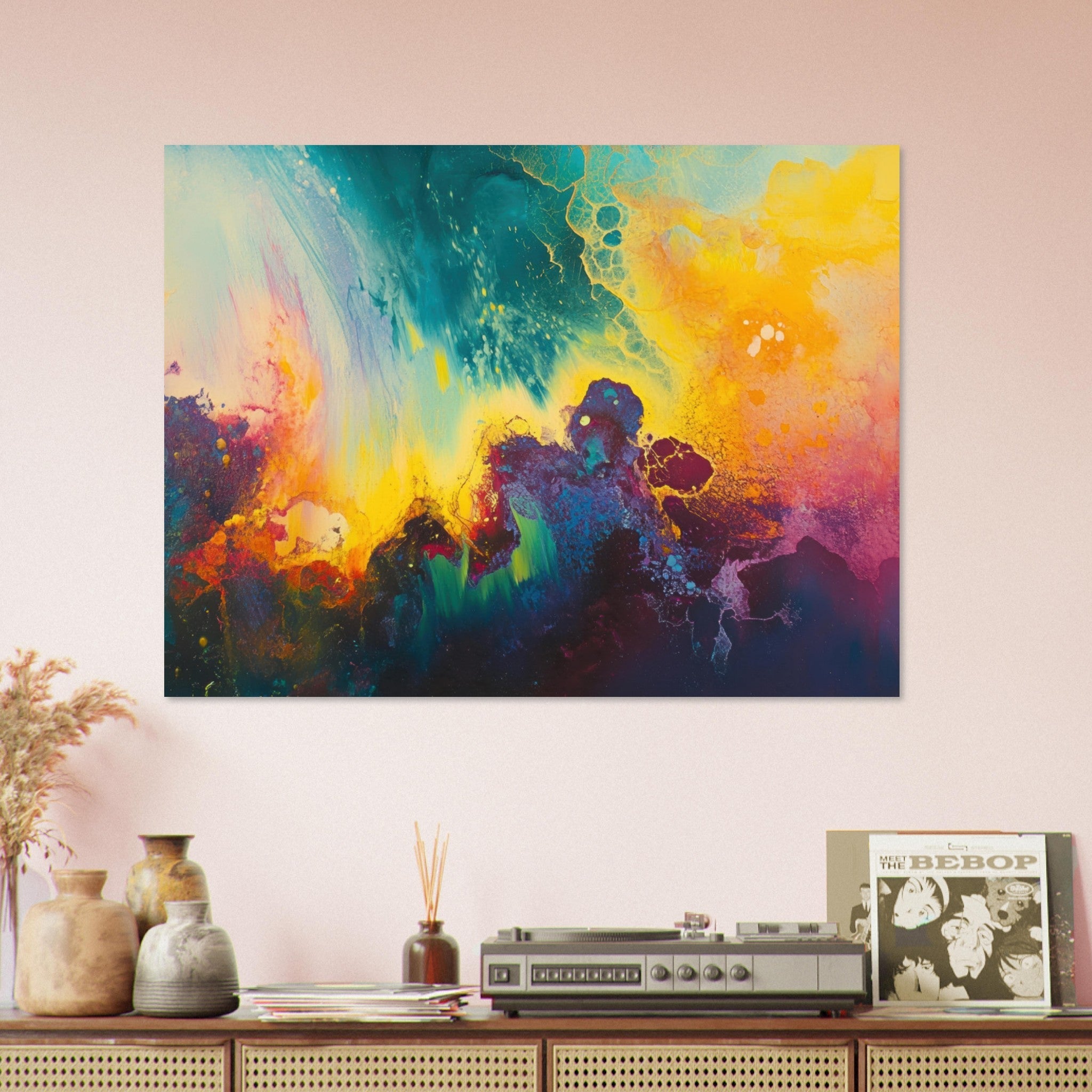 Fine Art Poster Landscape - Spectral Dissonance Razor - sharp angular forms 3 - Shop Ai Art WebShop - Digital Art online Store