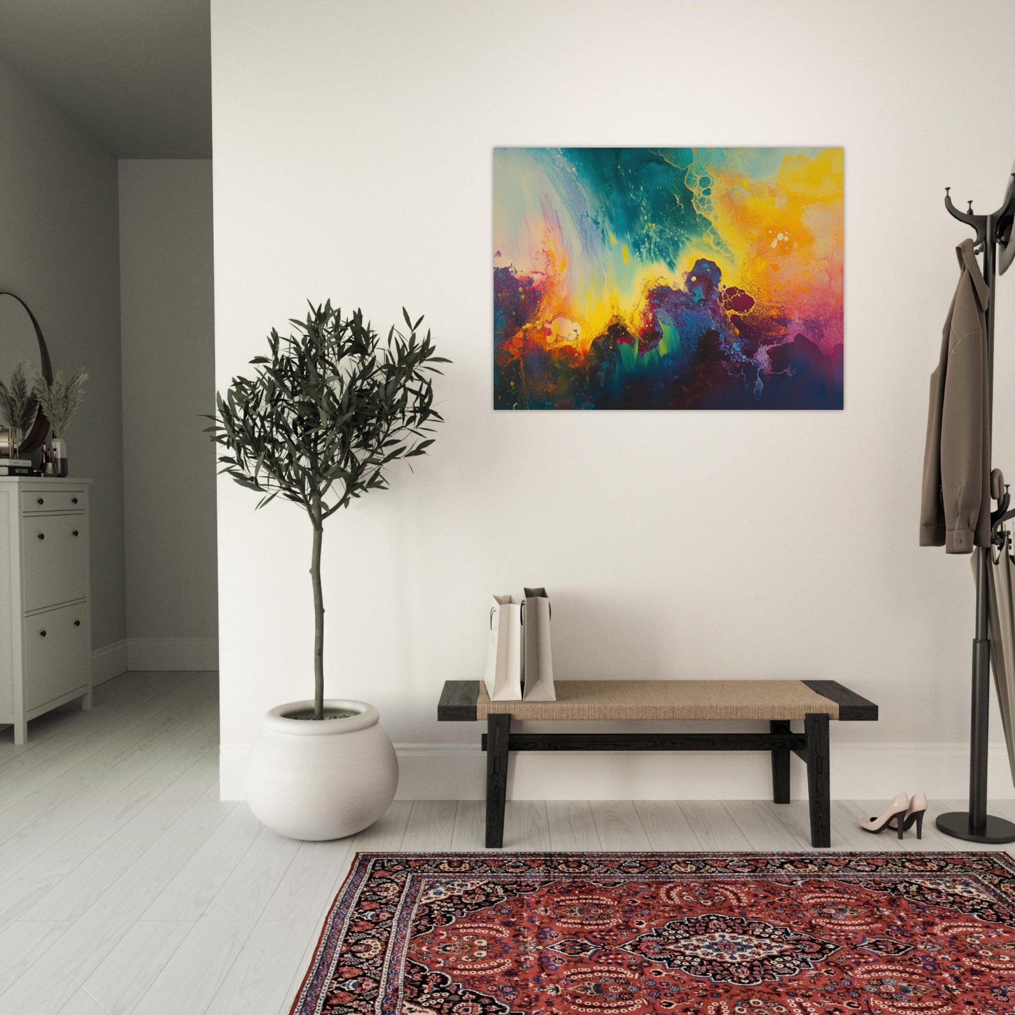 Fine Art Poster Landscape - Spectral Dissonance Razor - sharp angular forms 3 - Shop Ai Art WebShop - Digital Art online Store