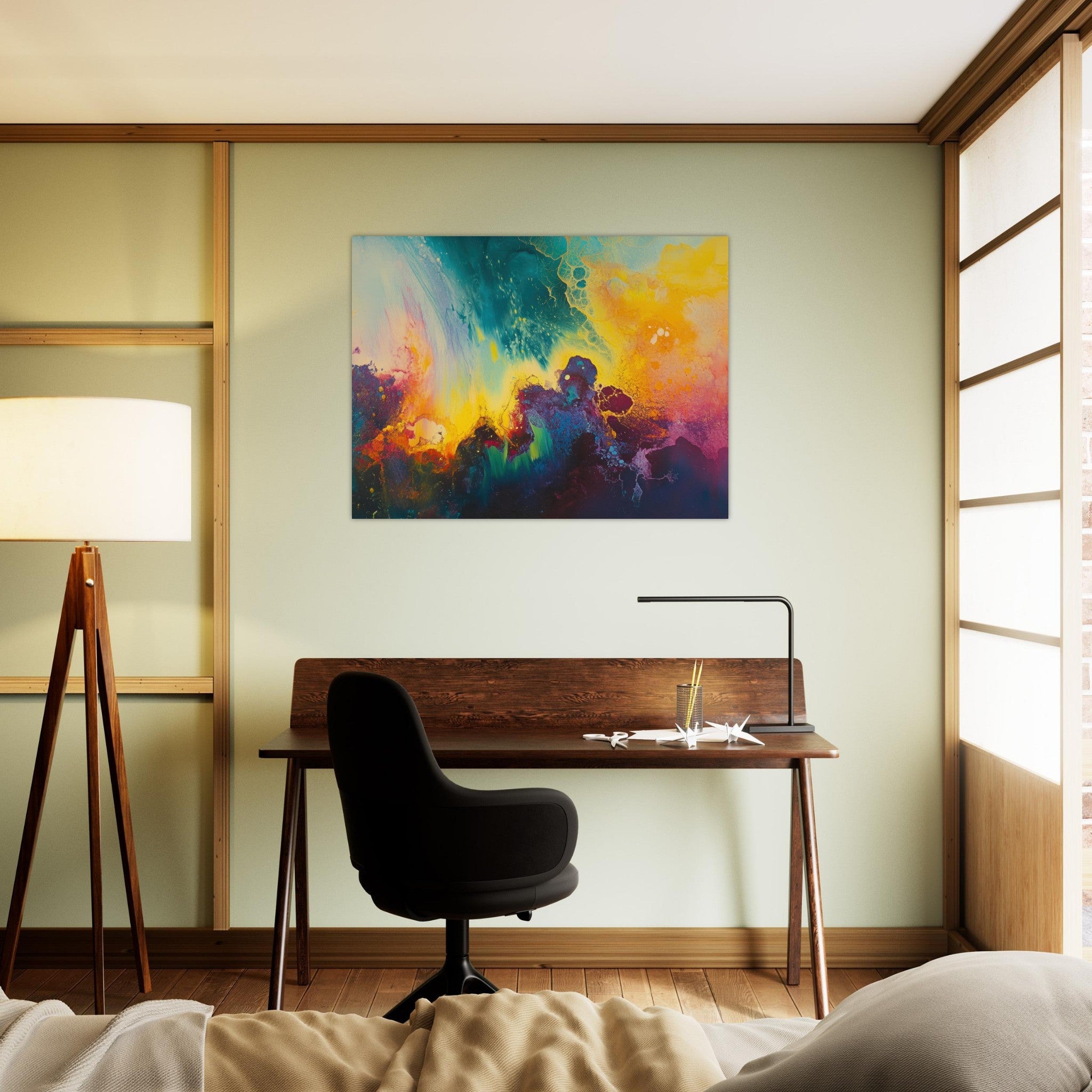 Fine Art Poster Landscape - Spectral Dissonance Razor - sharp angular forms 3 - Shop Ai Art WebShop - Digital Art online Store