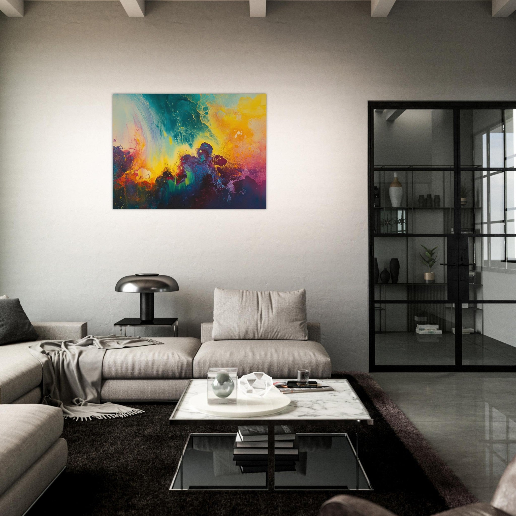 Fine Art Poster Landscape - Spectral Dissonance Razor - sharp angular forms 3 - Shop Ai Art WebShop - Digital Art online Store