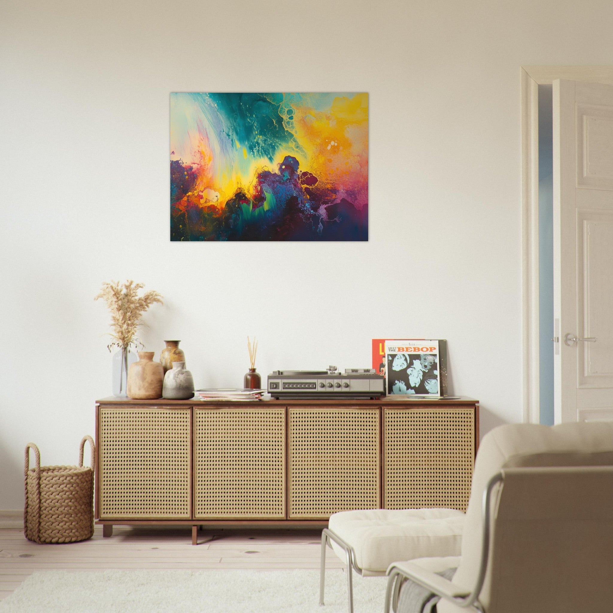 Fine Art Poster Landscape - Spectral Dissonance Razor - sharp angular forms 3 - Shop Ai Art WebShop - Digital Art online Store