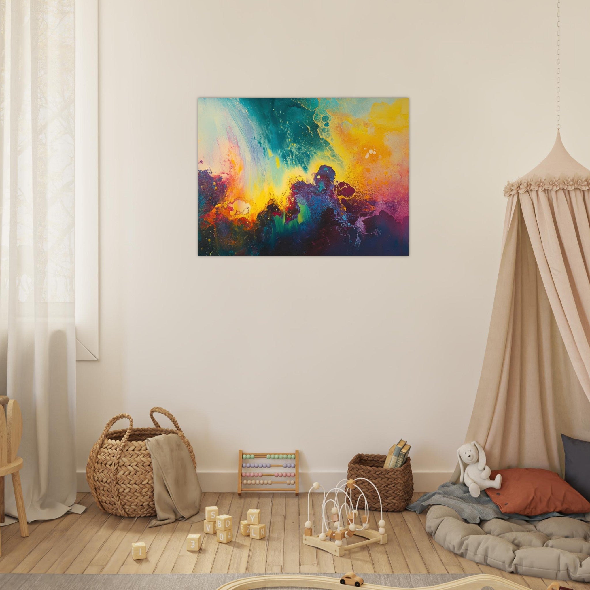 Fine Art Poster Landscape - Spectral Dissonance Razor - sharp angular forms 3 - Shop Ai Art WebShop - Digital Art online Store