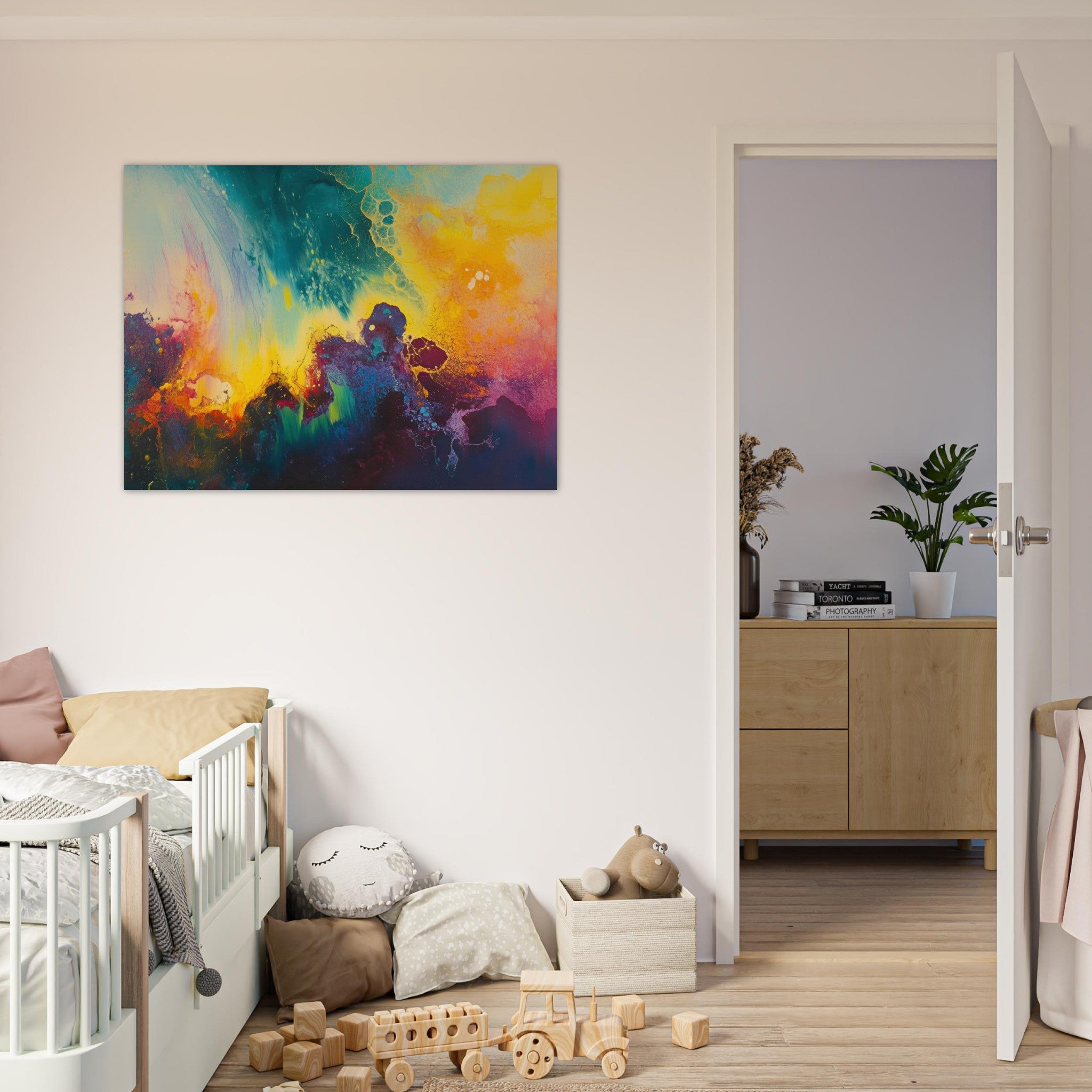 Fine Art Poster Landscape - Spectral Dissonance Razor - sharp angular forms 3 - Shop Ai Art WebShop - Digital Art online Store