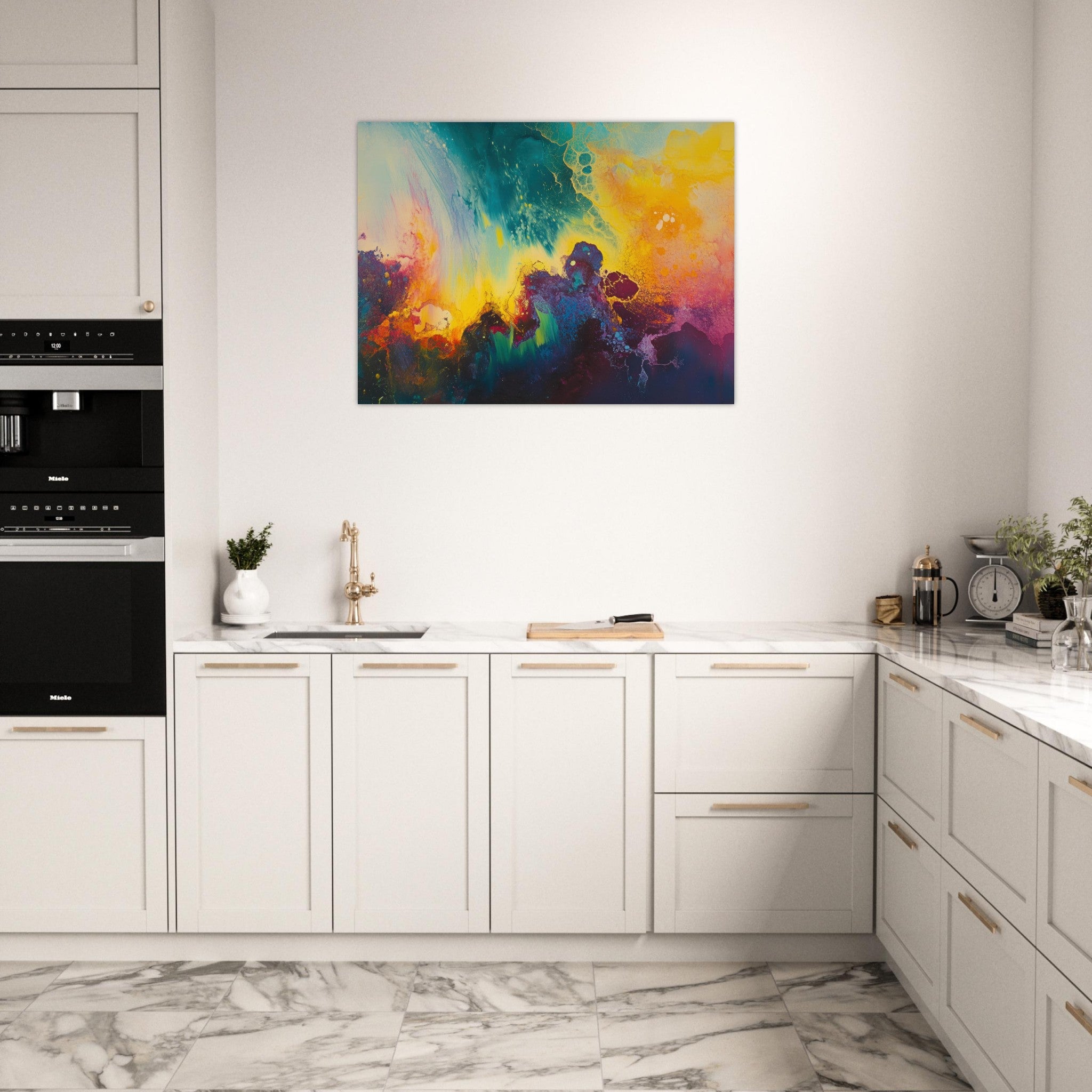 Fine Art Poster Landscape - Spectral Dissonance Razor - sharp angular forms 3 - Shop Ai Art WebShop - Digital Art online Store