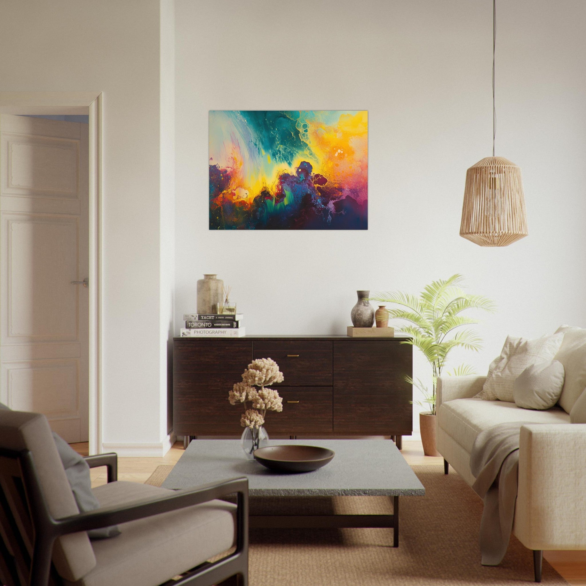 Fine Art Poster Landscape - Spectral Dissonance Razor - sharp angular forms 3 - Shop Ai Art WebShop - Digital Art online Store