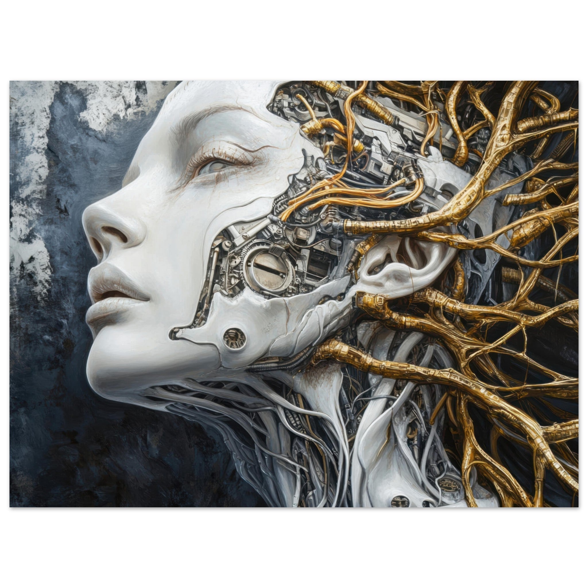 Fine Art Poster Landscape - Surrealist Hybrid Queen on a Biomechanical Thrown 8 - Shop Ai Art WebShop - Digital Art online Store