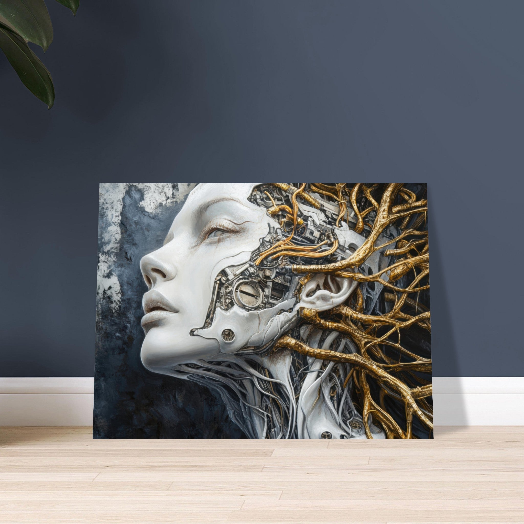 Fine Art Poster Landscape - Surrealist Hybrid Queen on a Biomechanical Thrown 8 - Shop Ai Art WebShop - Digital Art online Store