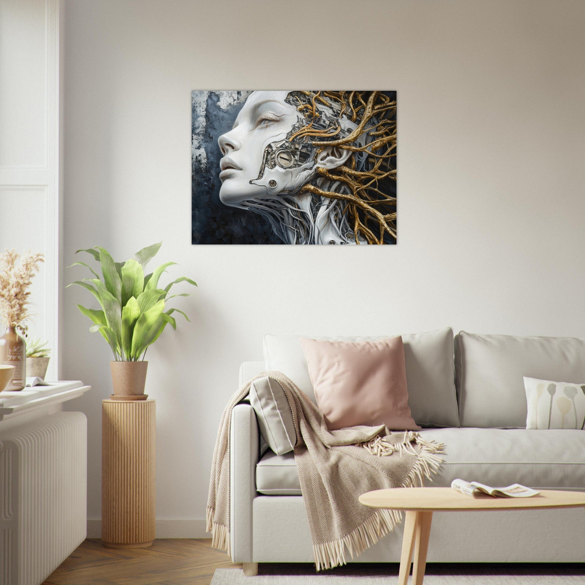 Fine Art Poster Landscape - Surrealist Hybrid Queen on a Biomechanical Thrown 8 - Shop Ai Art WebShop - Digital Art online Store