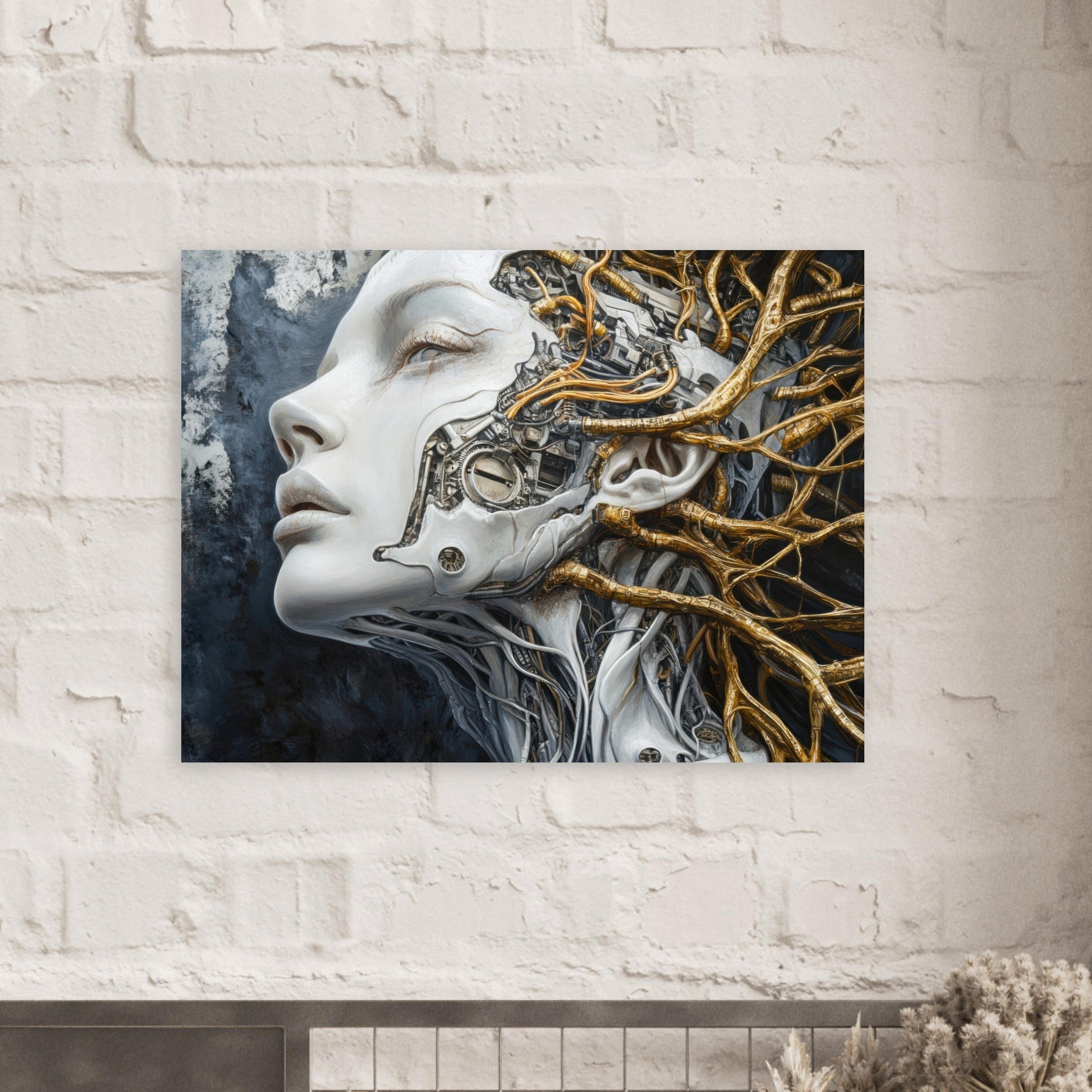 Fine Art Poster Landscape - Surrealist Hybrid Queen on a Biomechanical Thrown 8 - Shop Ai Art WebShop - Digital Art online Store