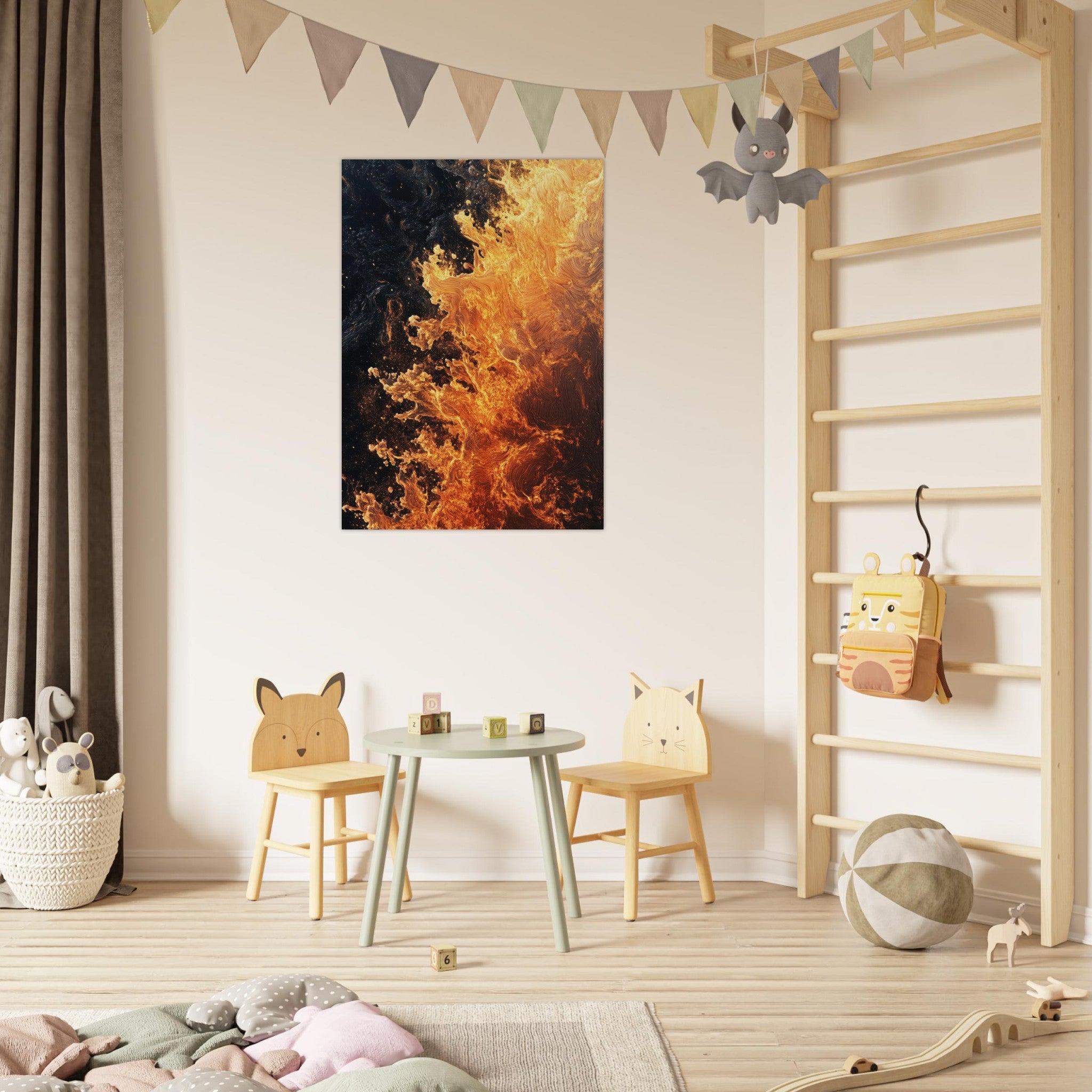 Fine Art Poster Portrait - Ember Genesis A volatile burst of molten gold 7 - Shop Ai Art WebShop - Digital Art online Store