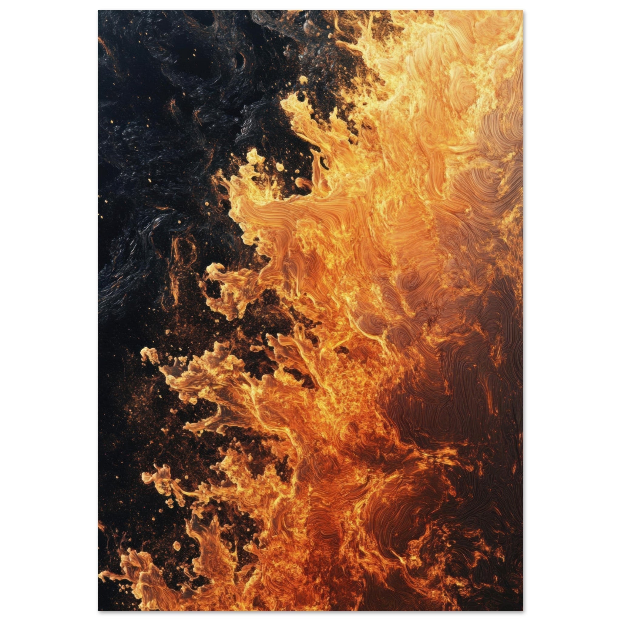 Fine Art Poster Portrait - Ember Genesis A volatile burst of molten gold 7 - Shop Ai Art WebShop - Digital Art online Store