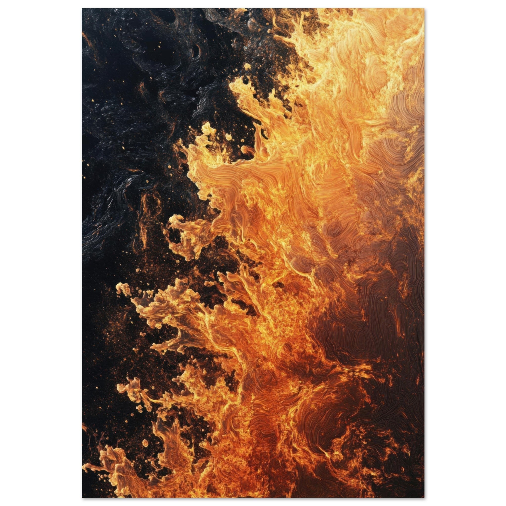 Fine Art Poster Portrait - Ember Genesis A volatile burst of molten gold 7 - Shop Ai Art WebShop - Digital Art online Store