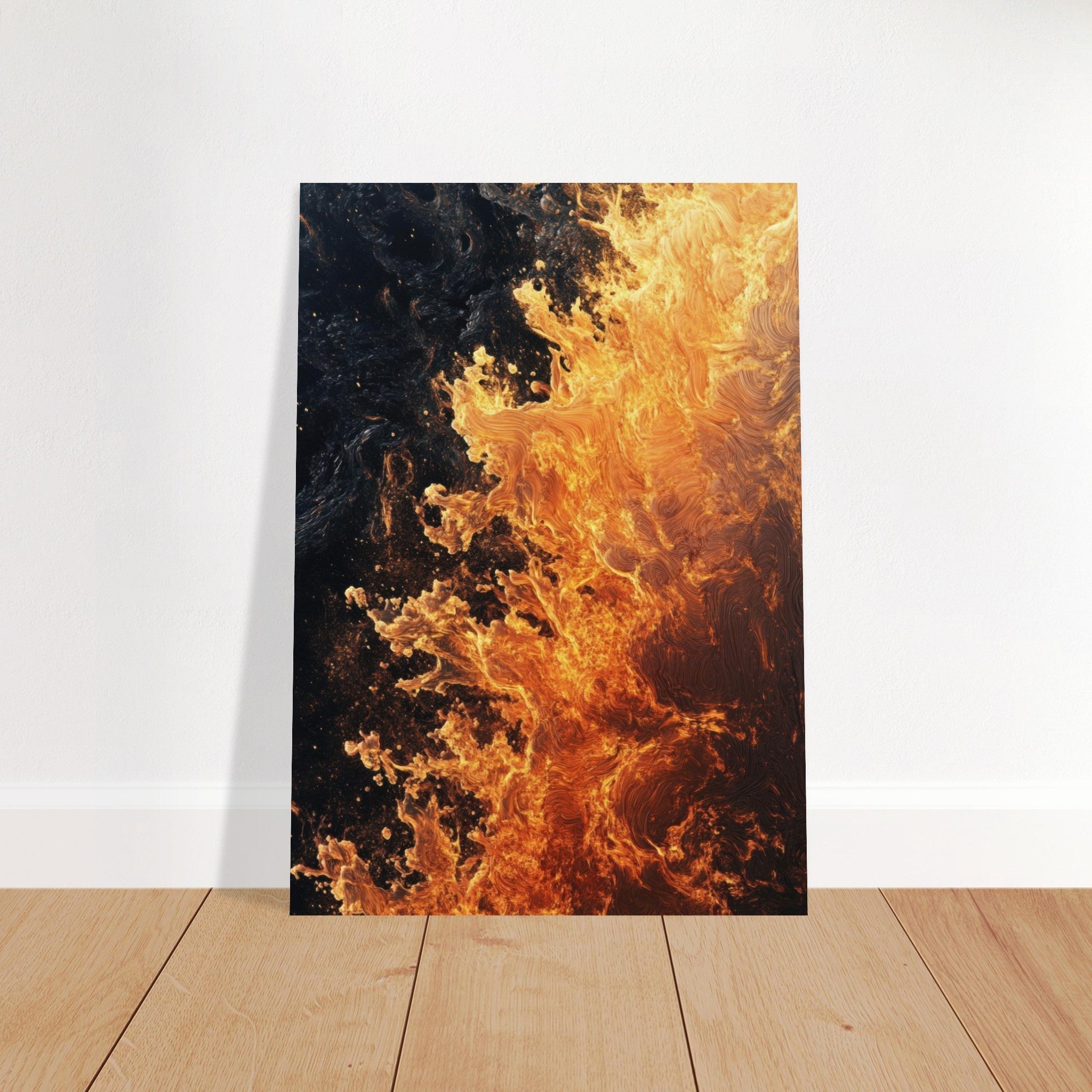 Fine Art Poster Portrait - Ember Genesis A volatile burst of molten gold 7 - Shop Ai Art WebShop - Digital Art online Store
