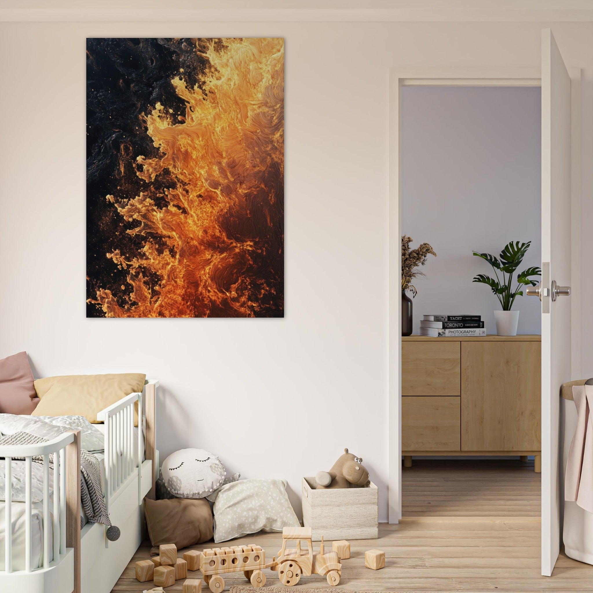 Fine Art Poster Portrait - Ember Genesis A volatile burst of molten gold 7 - Shop Ai Art WebShop - Digital Art online Store