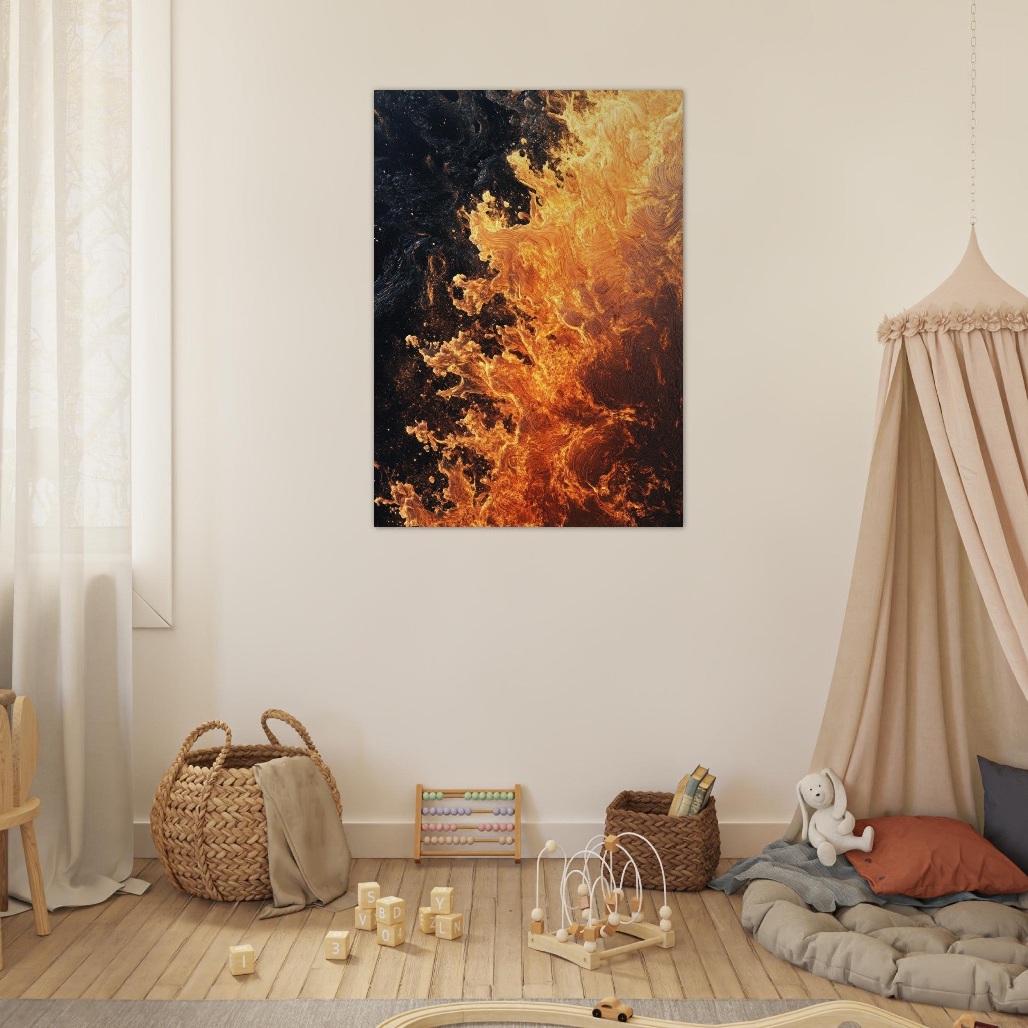 Fine Art Poster Portrait - Ember Genesis A volatile burst of molten gold 7 - Shop Ai Art WebShop - Digital Art online Store
