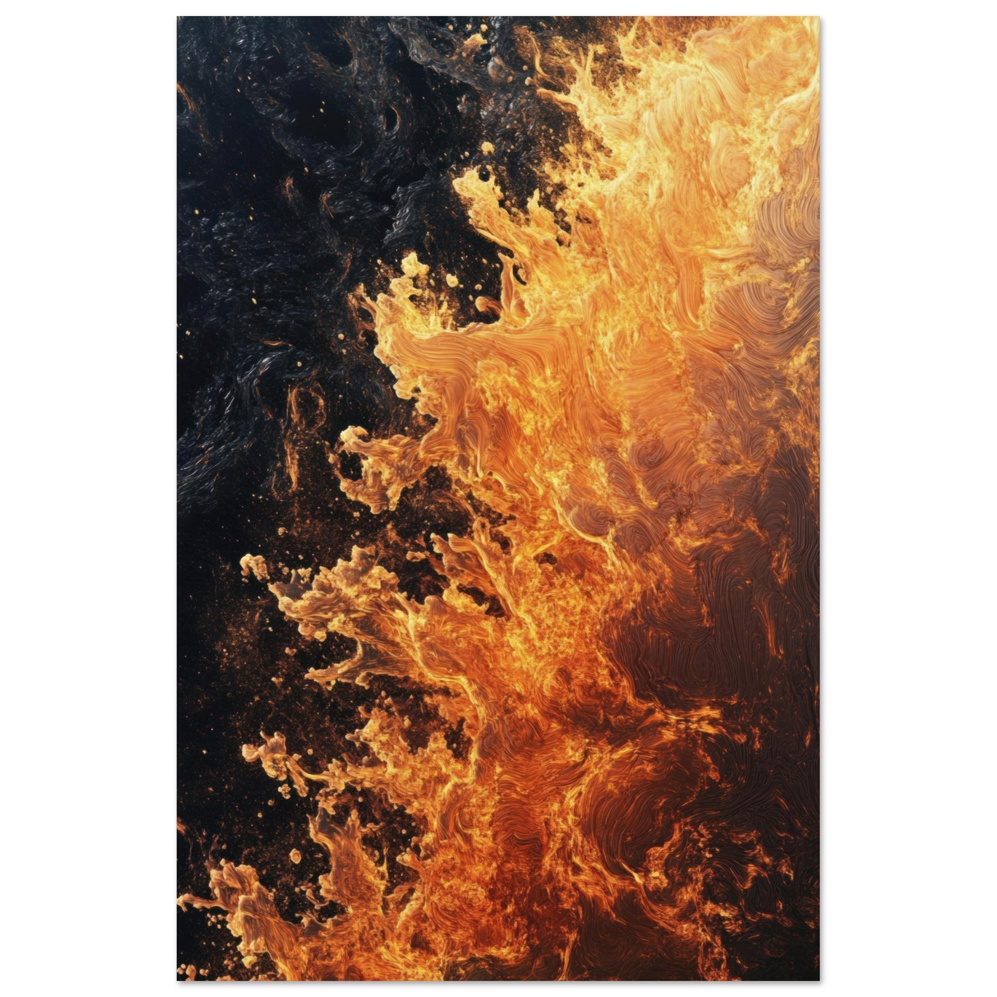 Fine Art Poster Portrait - Ember Genesis A volatile burst of molten gold 7 - Shop Ai Art WebShop - Digital Art online Store