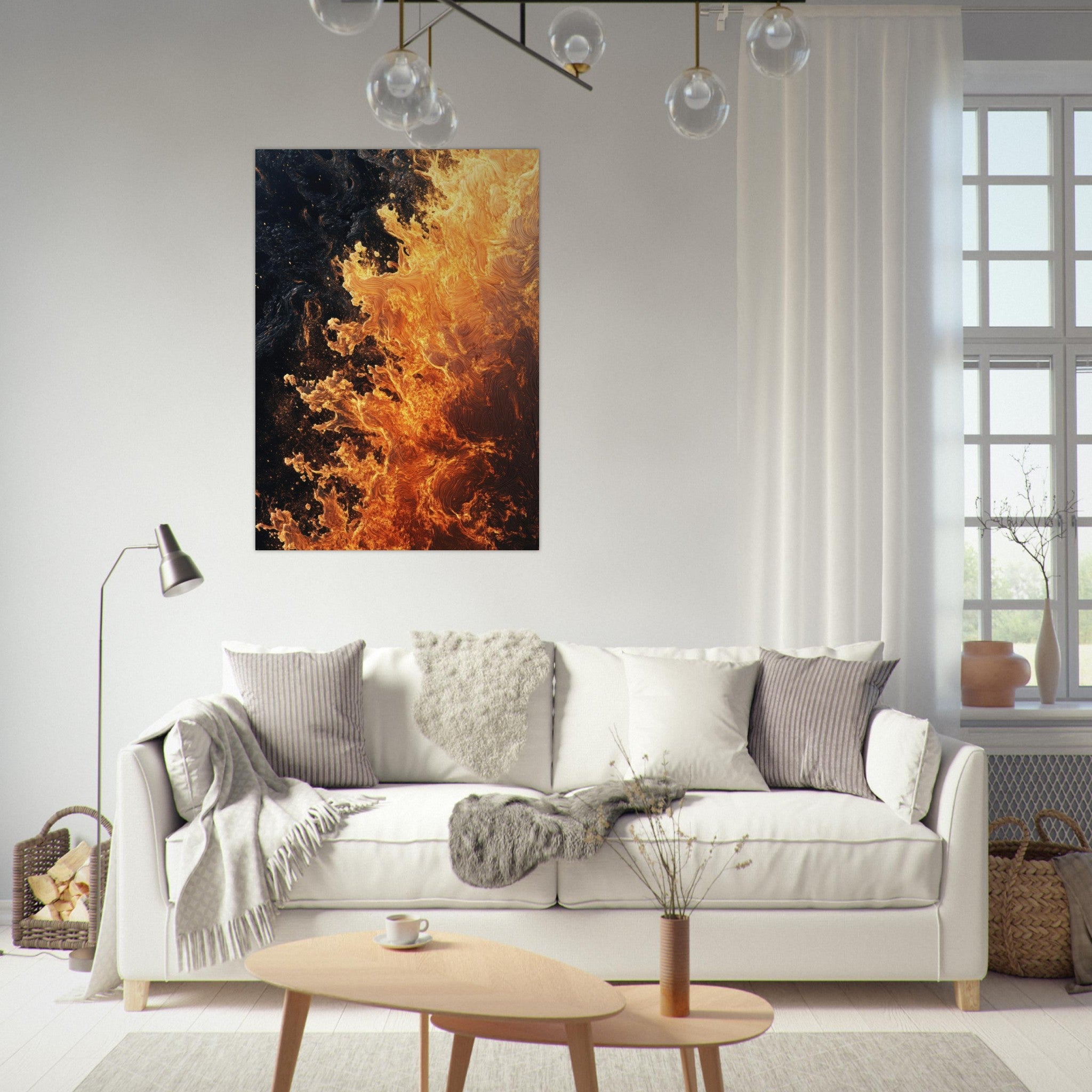 Fine Art Poster Portrait - Ember Genesis A volatile burst of molten gold 7 - Shop Ai Art WebShop - Digital Art online Store
