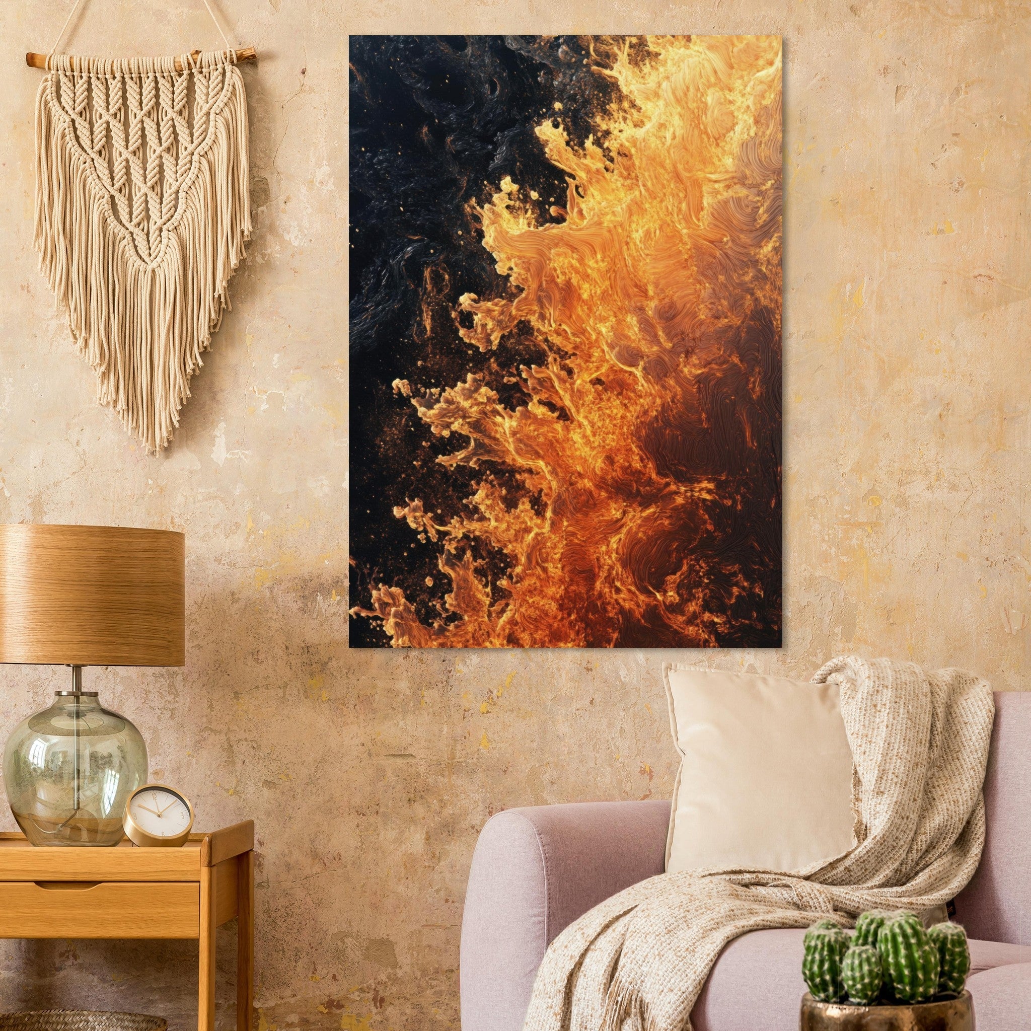 Fine Art Poster Portrait - Ember Genesis A volatile burst of molten gold 7 - Shop Ai Art WebShop - Digital Art online Store