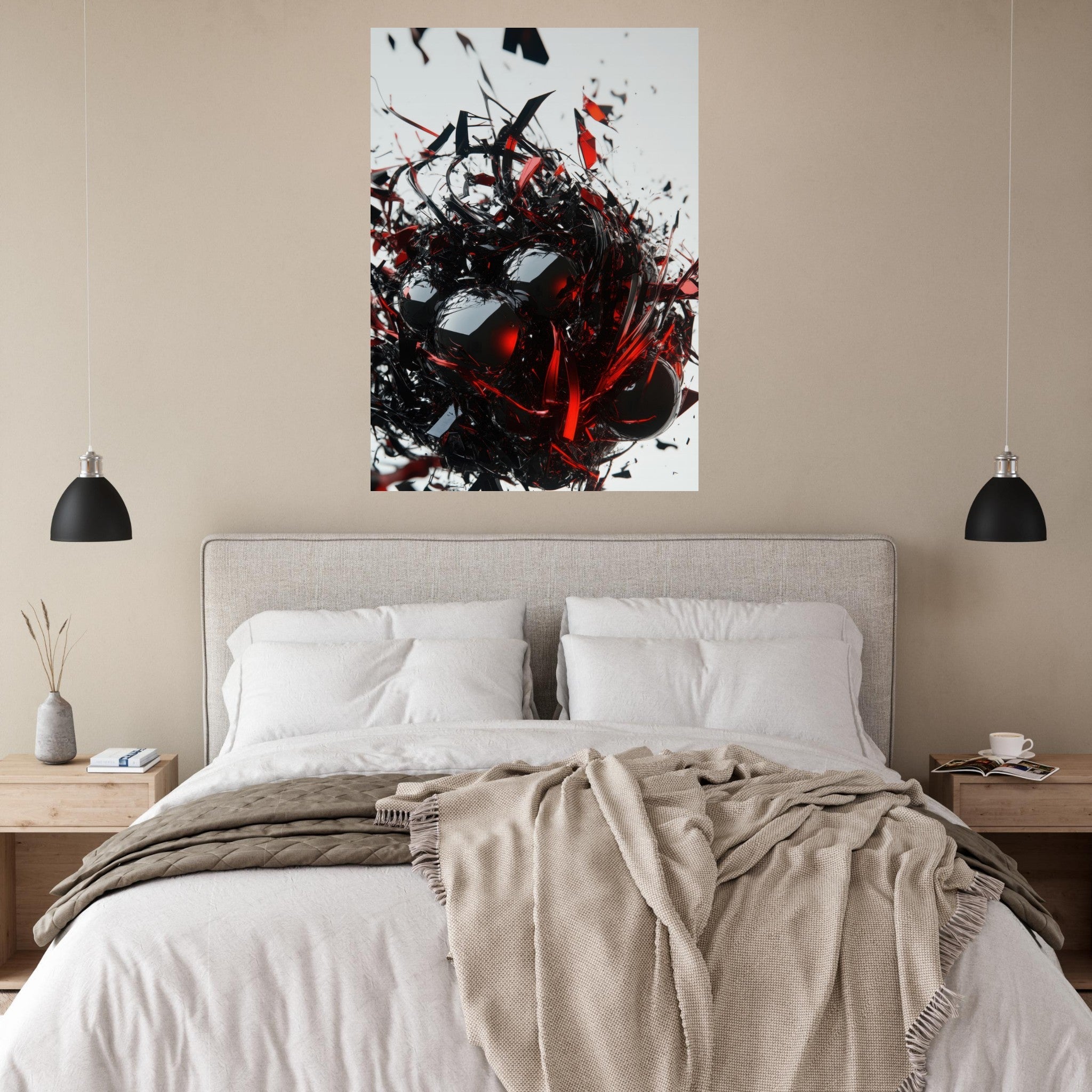 Fine Art Poster Portrait - Gravitys Collapse A violent implosion of fragment 4 - Shop Ai Art WebShop - Digital Art online Store