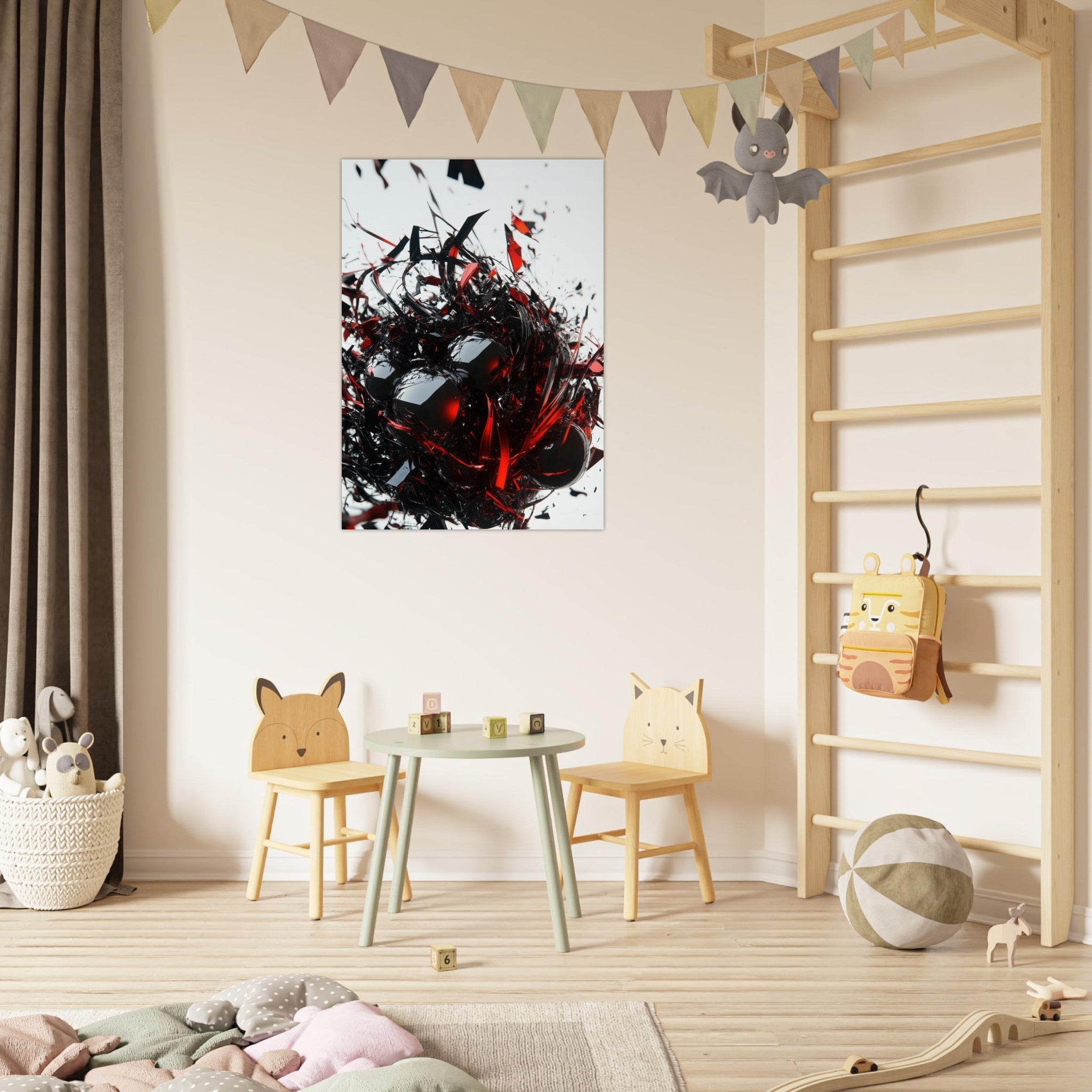 Fine Art Poster Portrait - Gravitys Collapse A violent implosion of fragment 4 - Shop Ai Art WebShop - Digital Art online Store