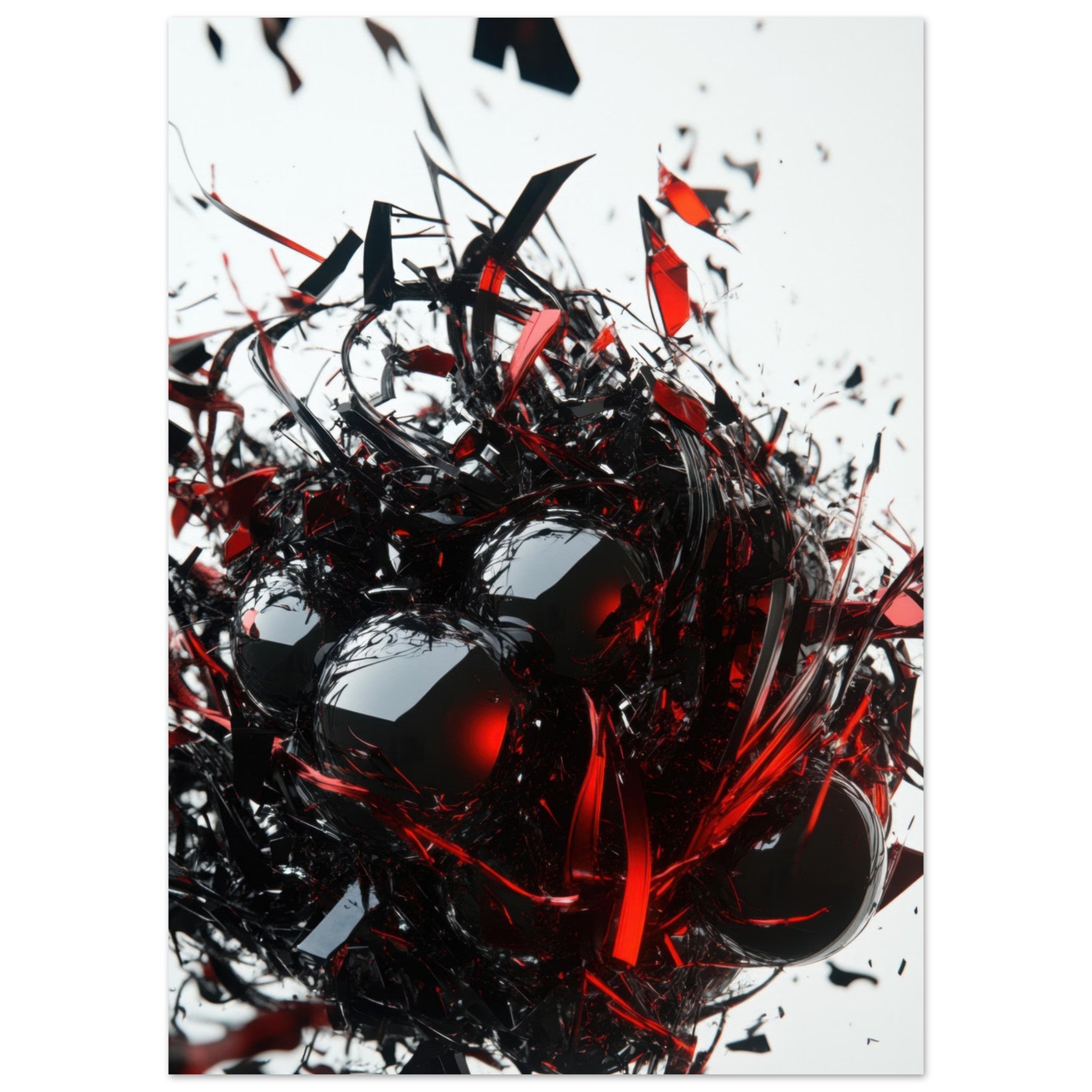 Fine Art Poster Portrait - Gravitys Collapse A violent implosion of fragment 4 - Shop Ai Art WebShop - Digital Art online Store