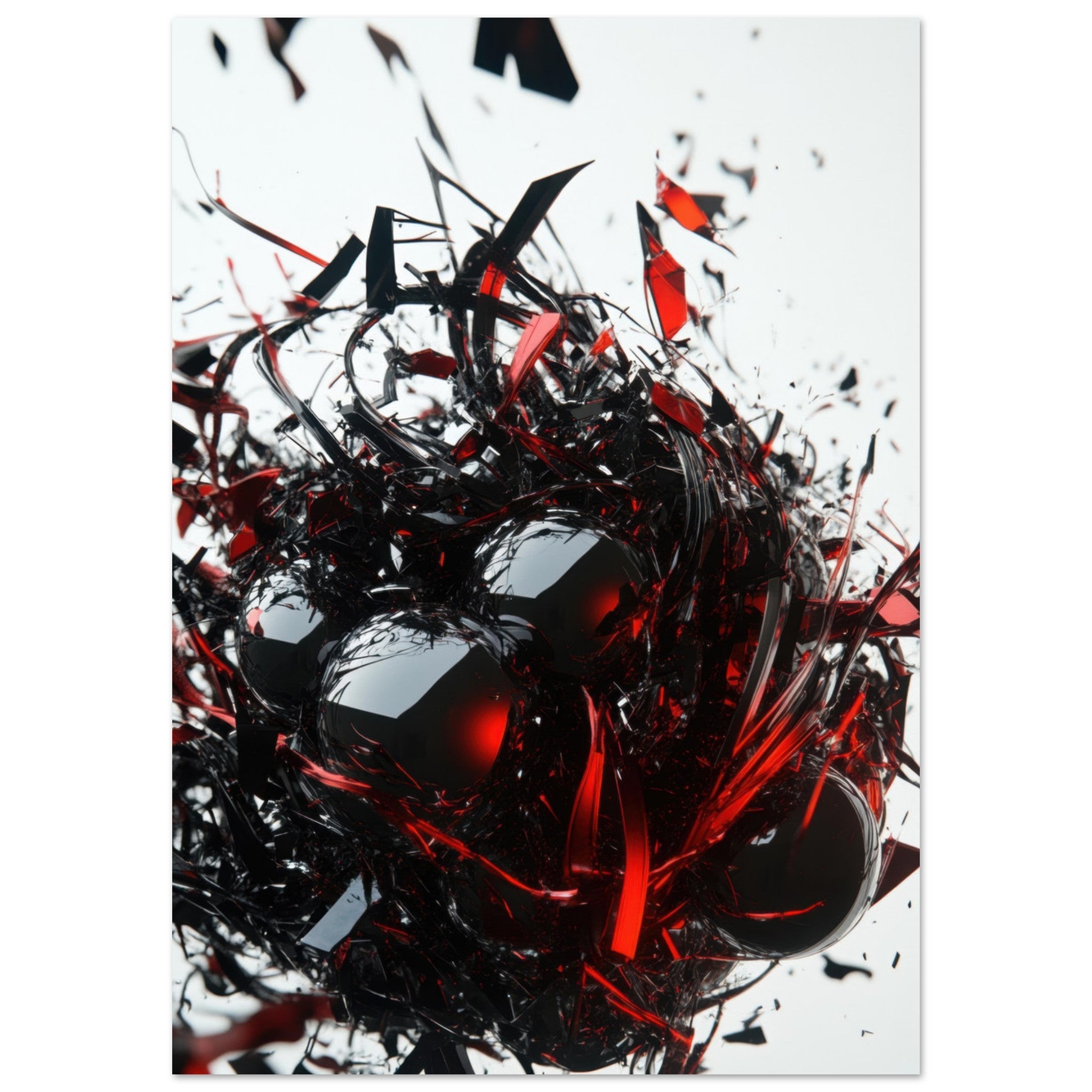 Fine Art Poster Portrait - Gravitys Collapse A violent implosion of fragment 4 - Shop Ai Art WebShop - Digital Art online Store