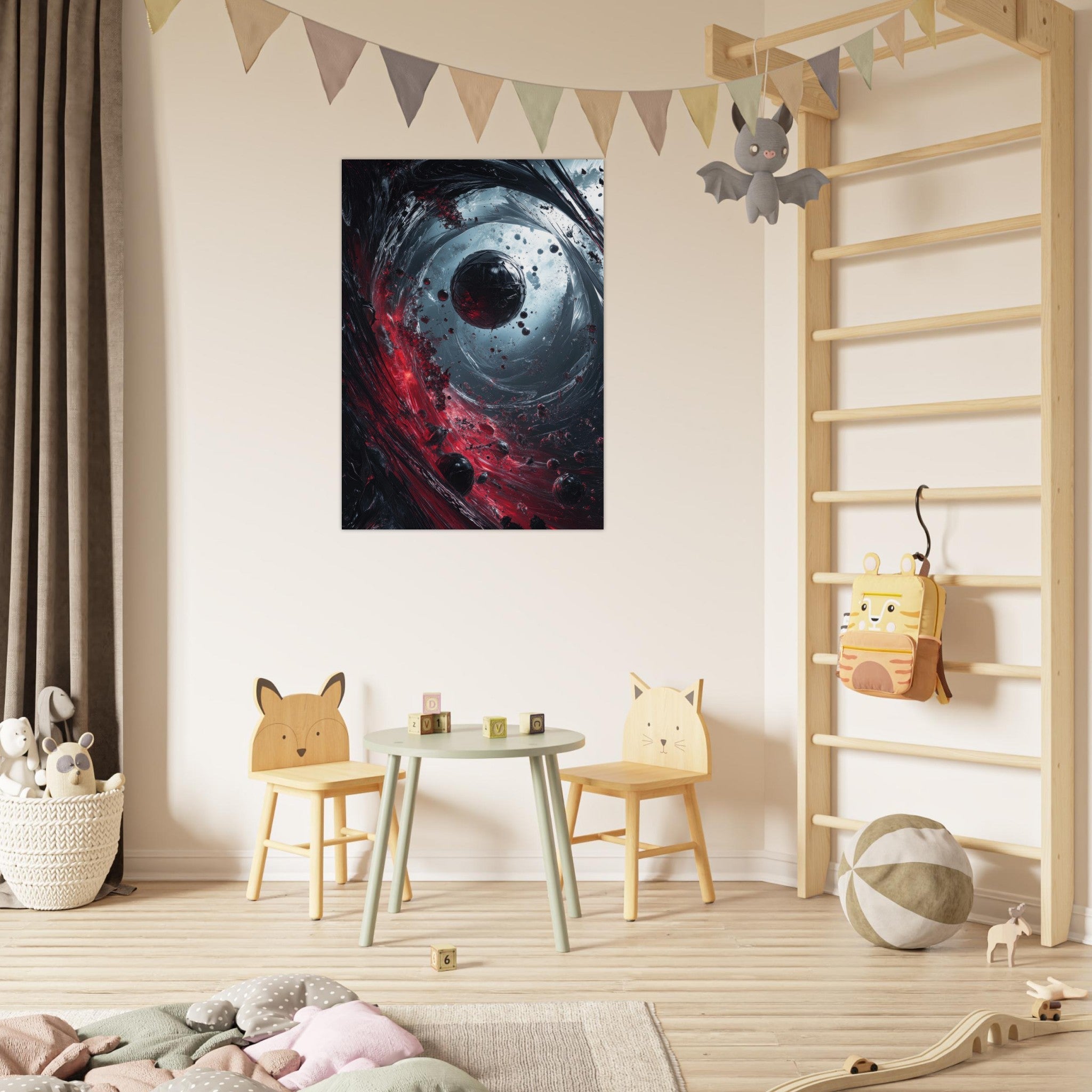 Fine Art Poster Portrait - Gravitys Collapse A violent implosion of fragment 6 - Shop Ai Art WebShop - Digital Art online Store