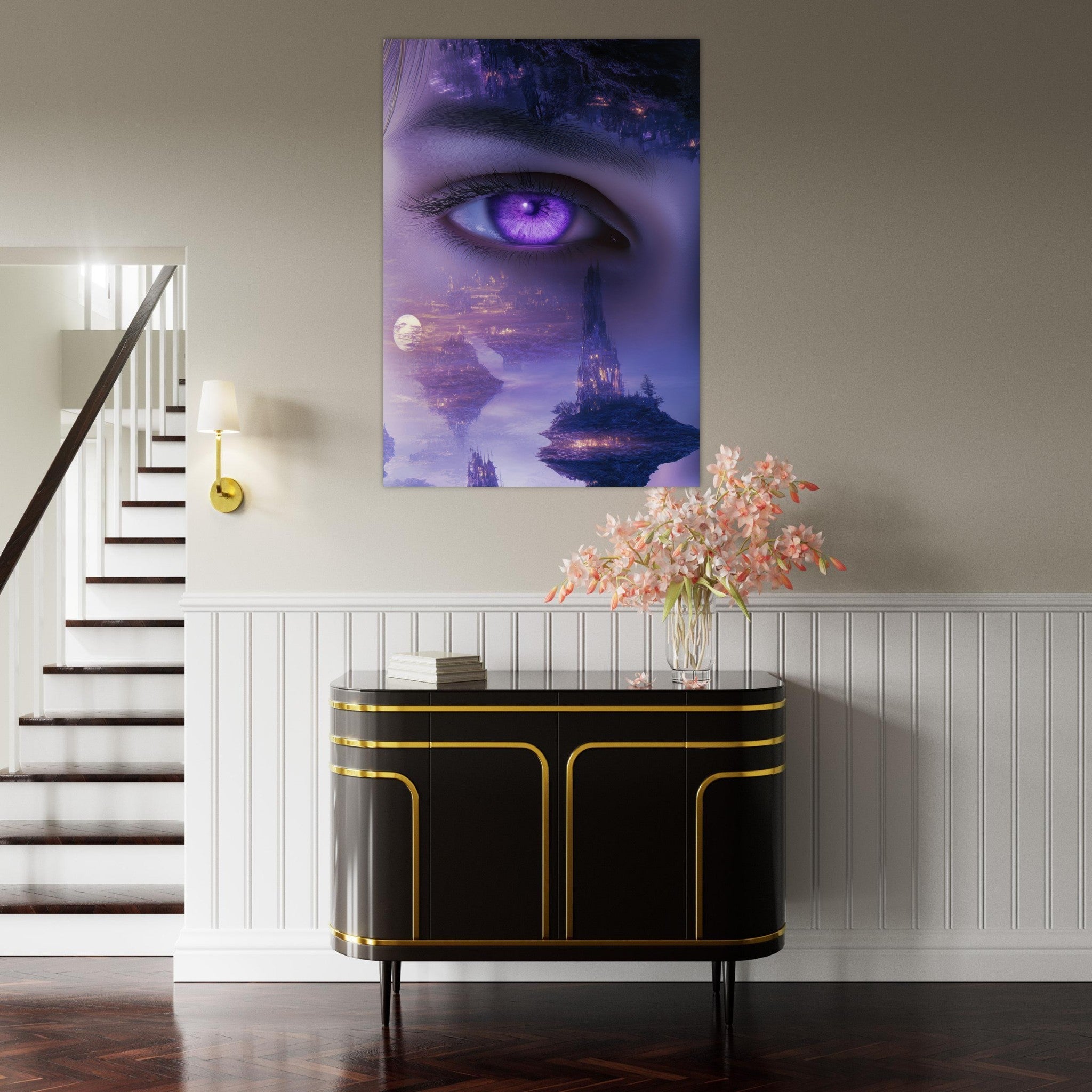 Fine Art Poster Portrait - Surreal Elven Dreamscape Surrealism Extreme Los - Shop Ai Art WebShop - Digital Art online Store