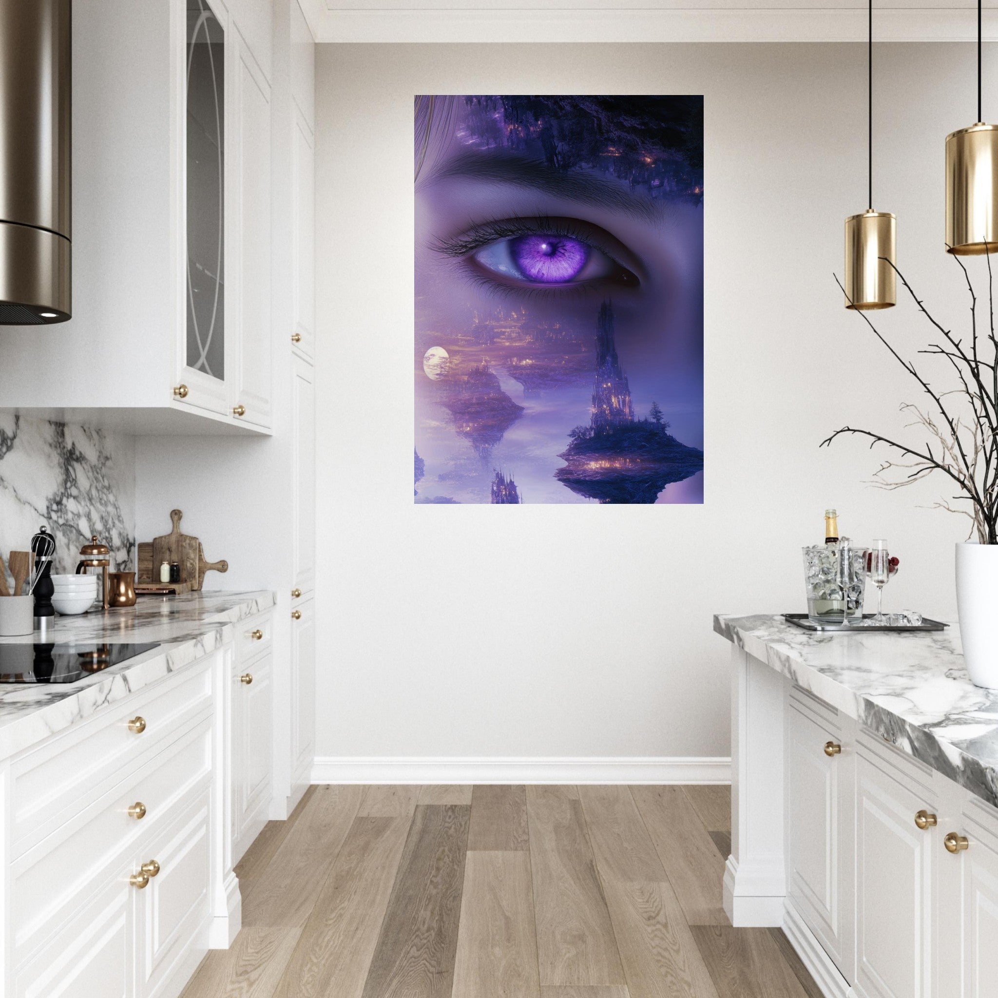 Fine Art Poster Portrait - Surreal Elven Dreamscape Surrealism Extreme Los - Shop Ai Art WebShop - Digital Art online Store