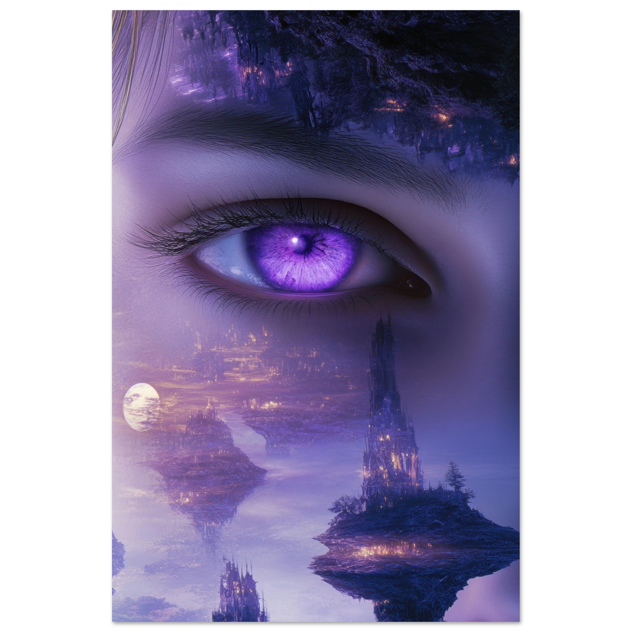 Fine Art Poster Portrait - Surreal Elven Dreamscape Surrealism Extreme Los - Shop Ai Art WebShop - Digital Art online Store