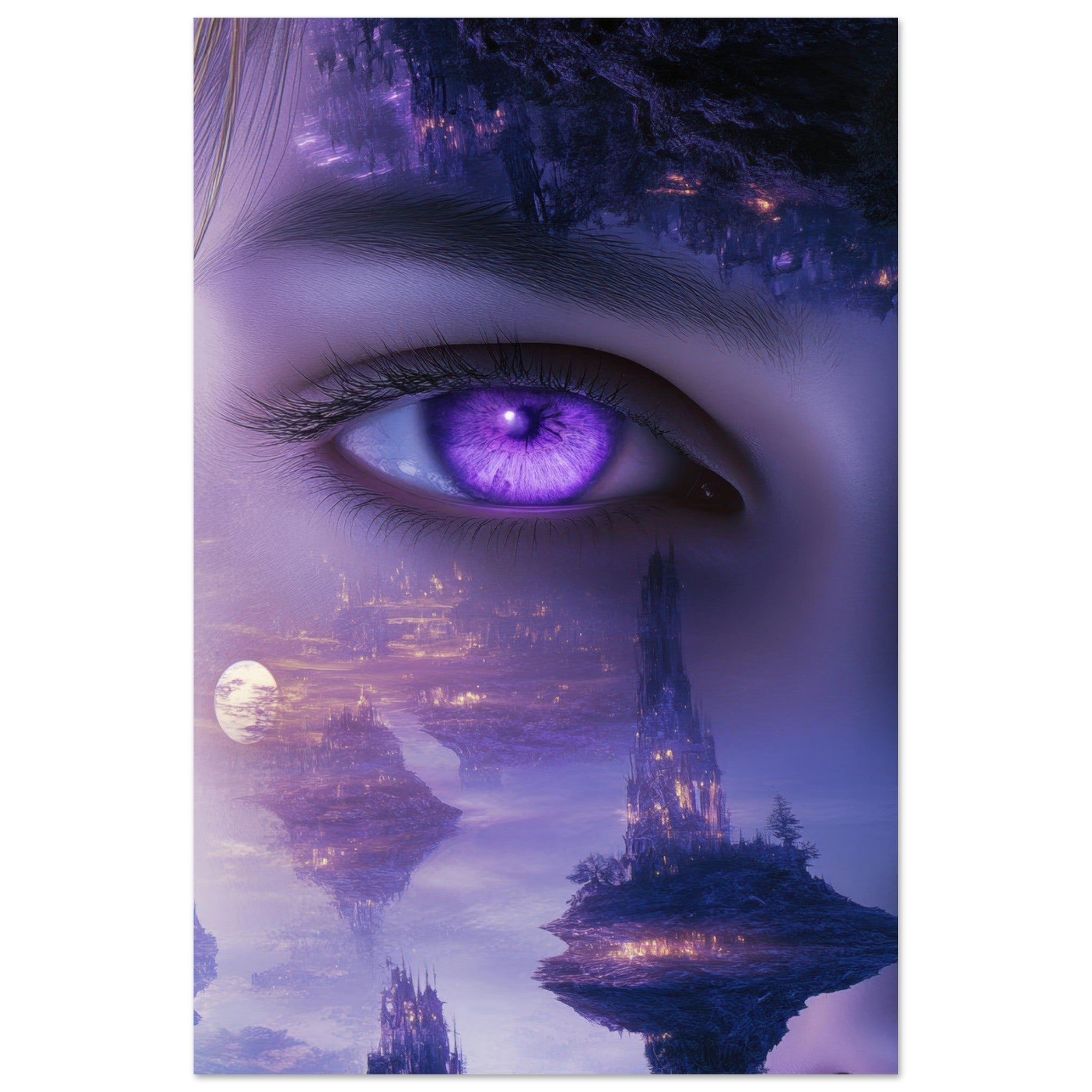 Fine Art Poster Portrait - Surreal Elven Dreamscape Surrealism Extreme Los - Shop Ai Art WebShop - Digital Art online Store