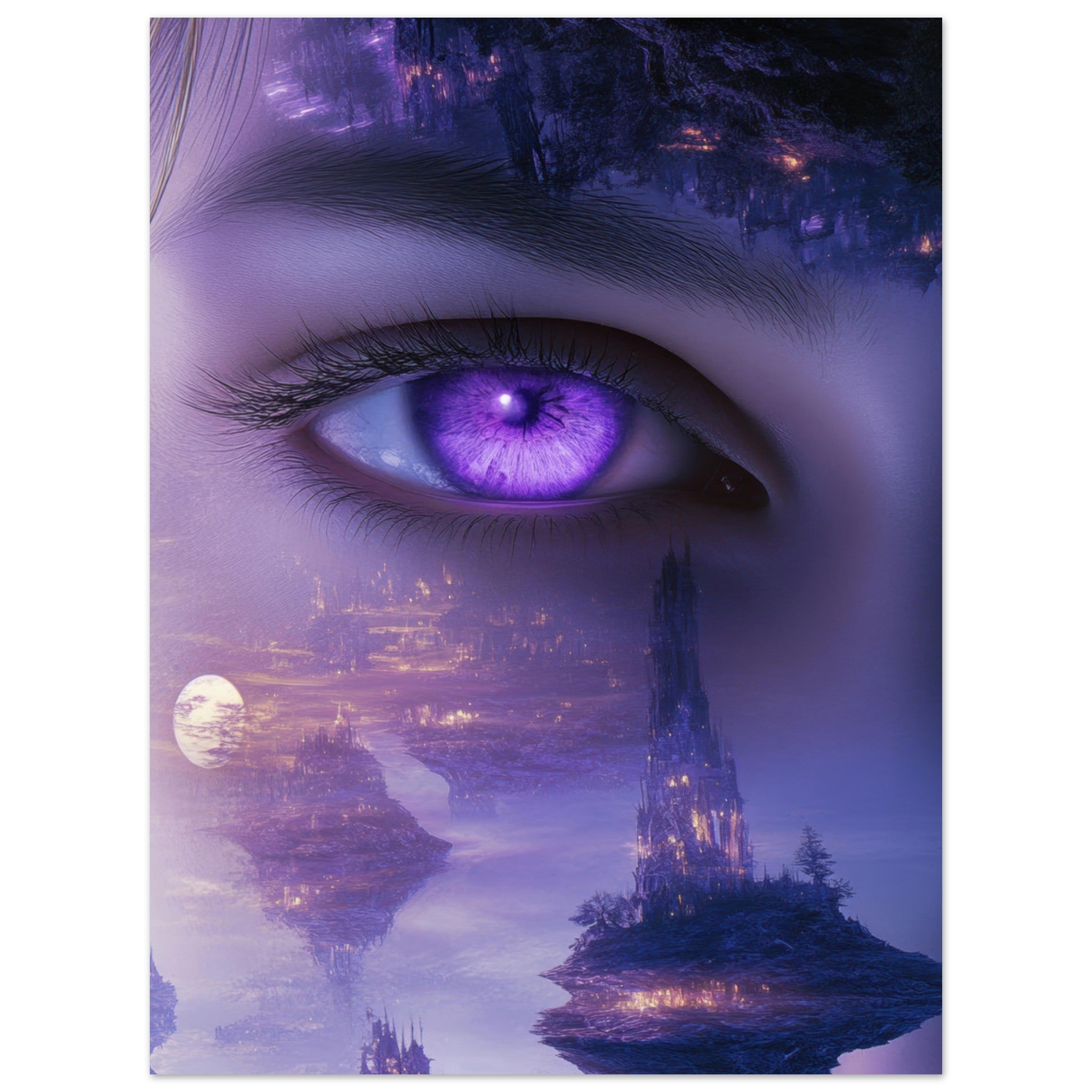 Fine Art Poster Portrait - Surreal Elven Dreamscape Surrealism Extreme Los - Shop Ai Art WebShop - Digital Art online Store
