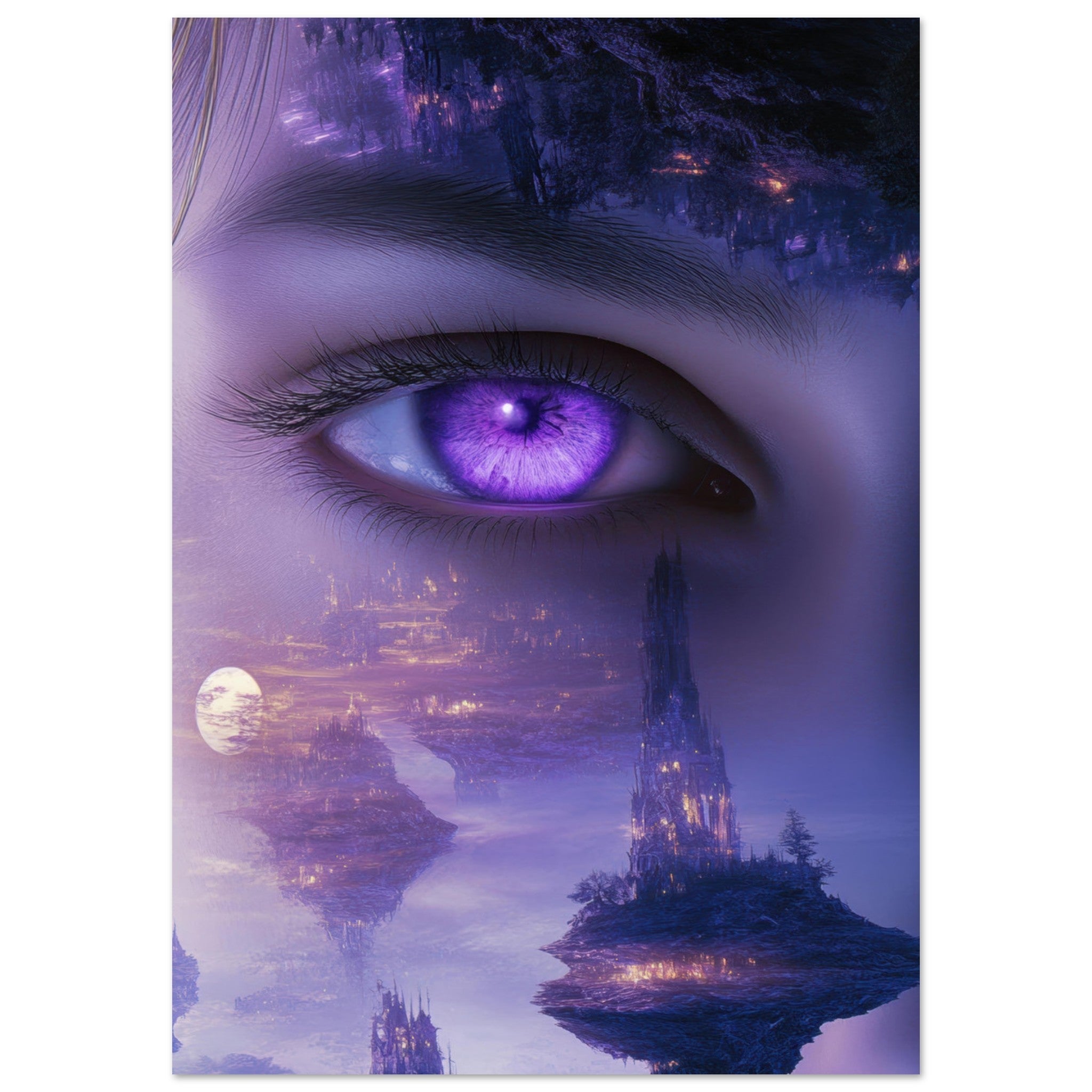 Fine Art Poster Portrait - Surreal Elven Dreamscape Surrealism Extreme Los - Shop Ai Art WebShop - Digital Art online Store