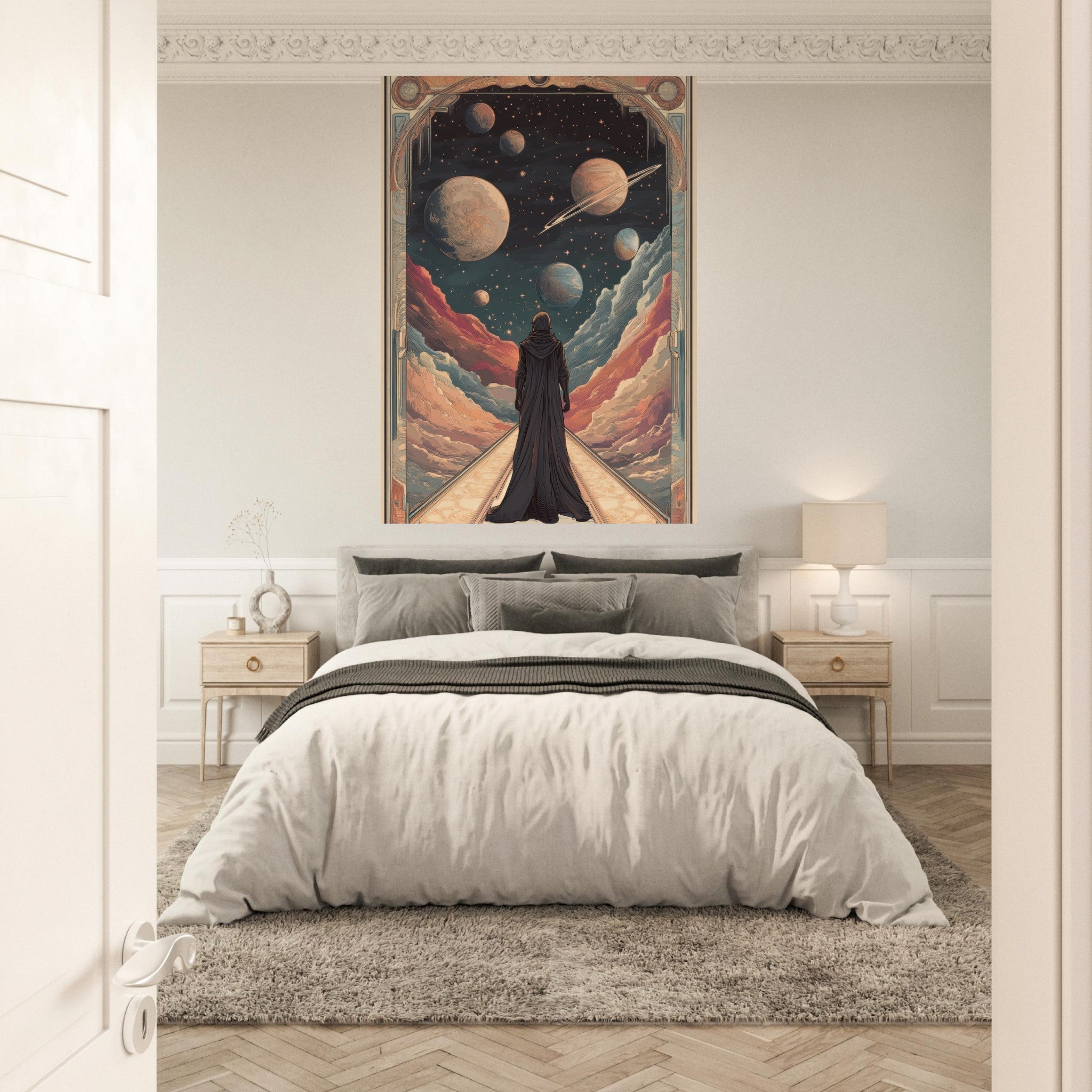 Fine Art Poster Portrait - The Astral Voyager An Art Nouveau poster 2 - Shop Ai Art WebShop - Digital Art online Store
