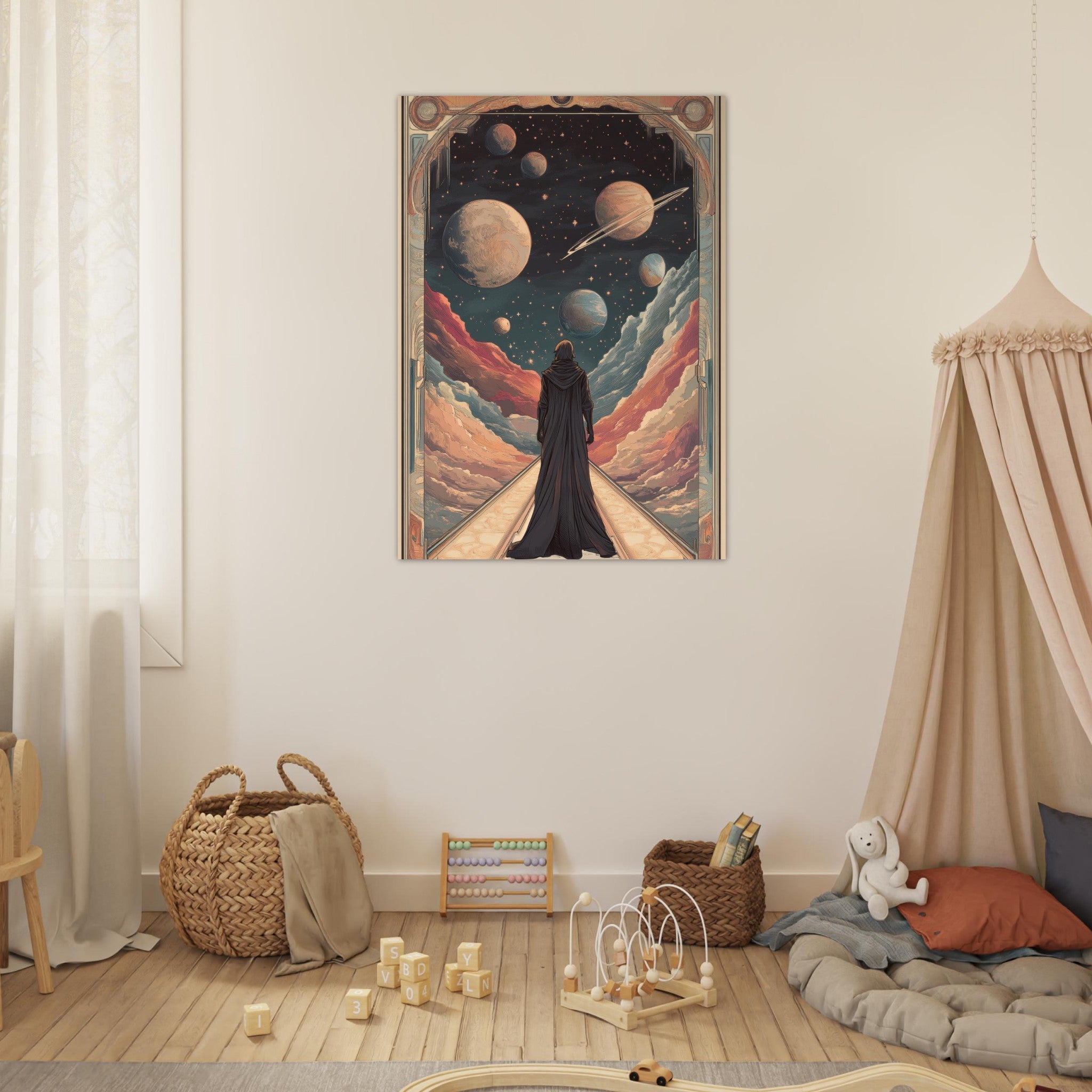 Fine Art Poster Portrait - The Astral Voyager An Art Nouveau poster 2 - Shop Ai Art WebShop - Digital Art online Store