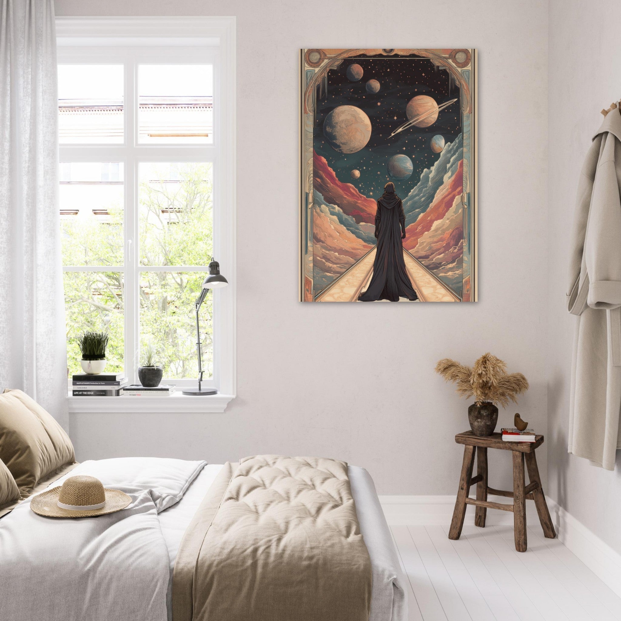 Fine Art Poster Portrait - The Astral Voyager An Art Nouveau poster 2 - Shop Ai Art WebShop - Digital Art online Store