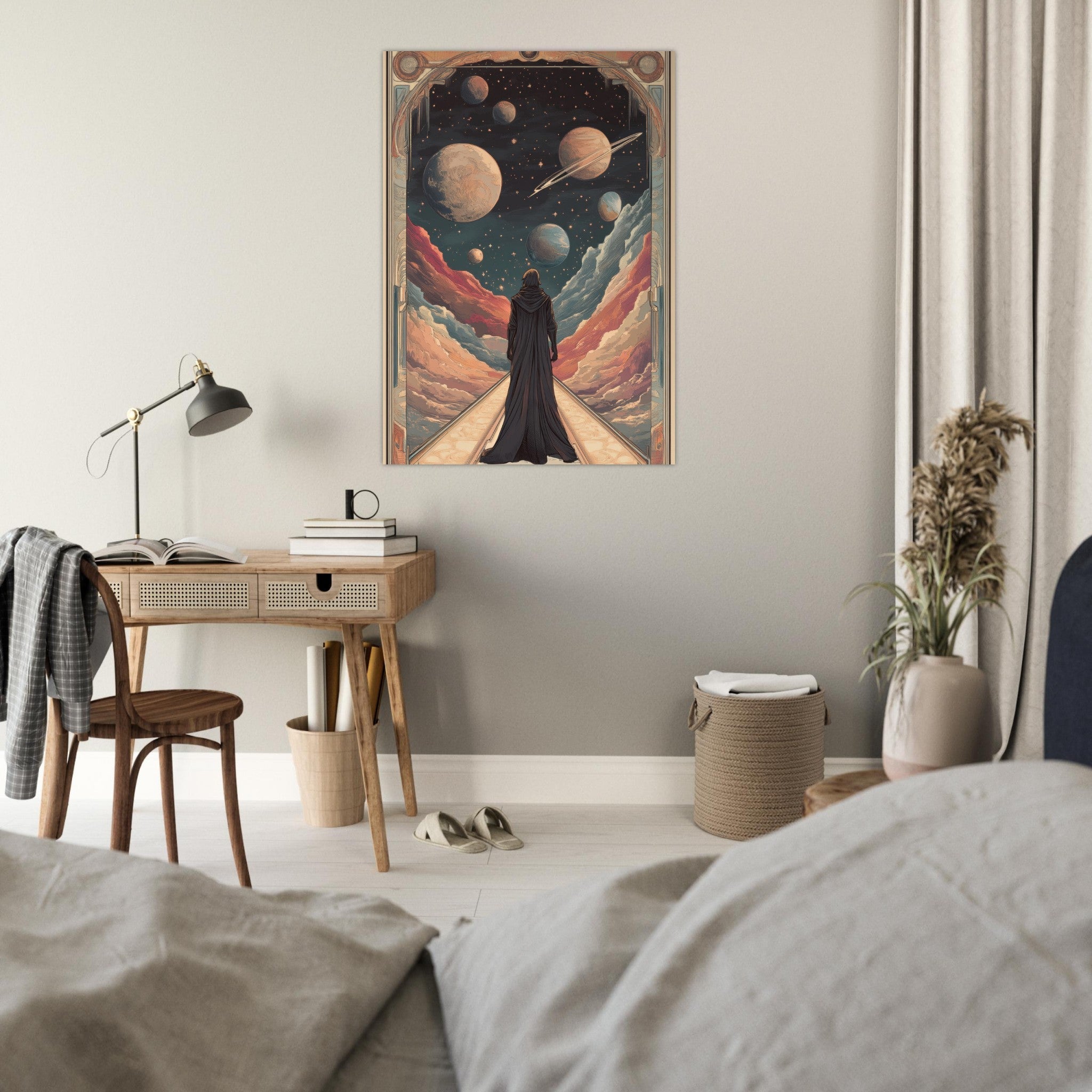 Fine Art Poster Portrait - The Astral Voyager An Art Nouveau poster 2 - Shop Ai Art WebShop - Digital Art online Store
