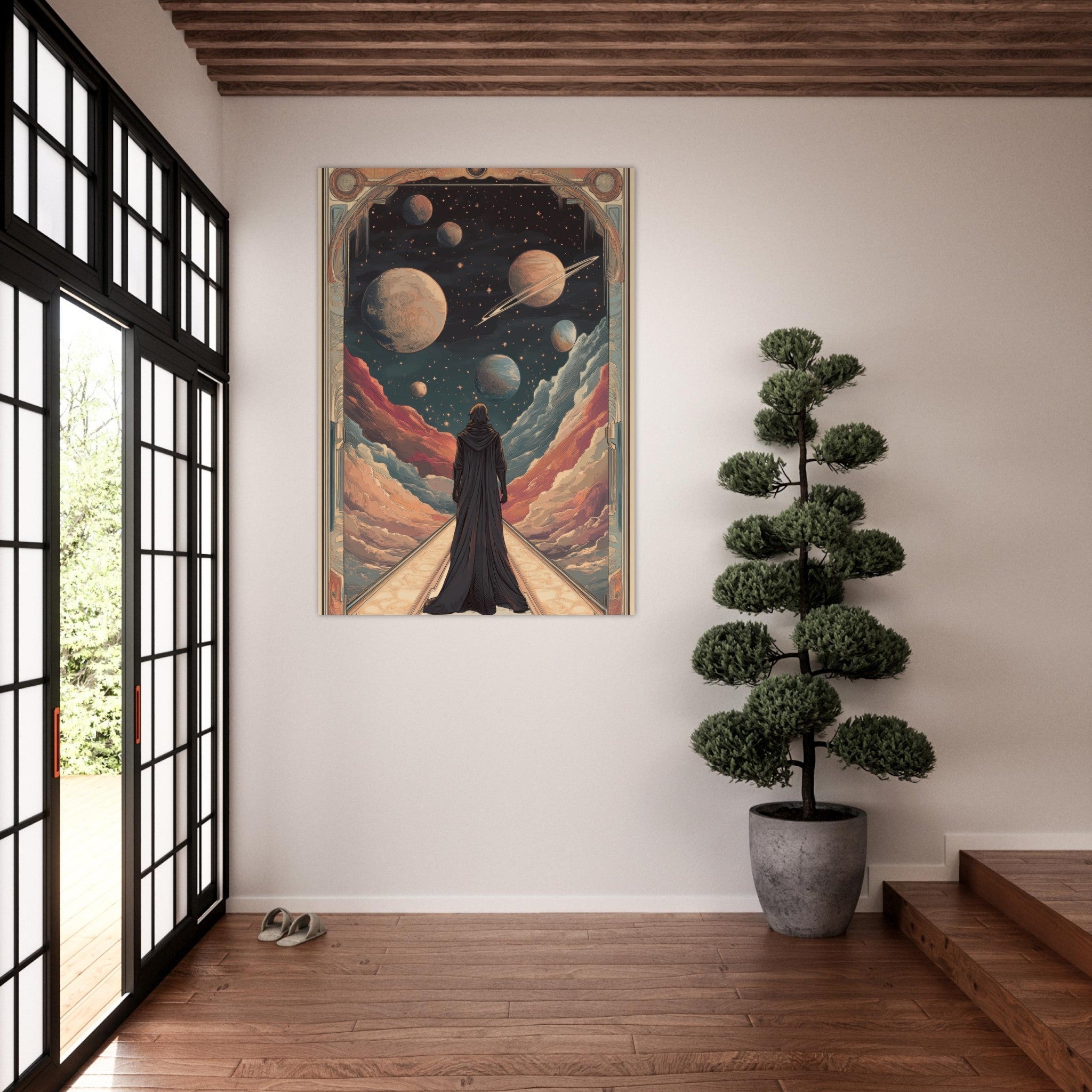 Fine Art Poster Portrait - The Astral Voyager An Art Nouveau poster 2 - Shop Ai Art WebShop - Digital Art online Store