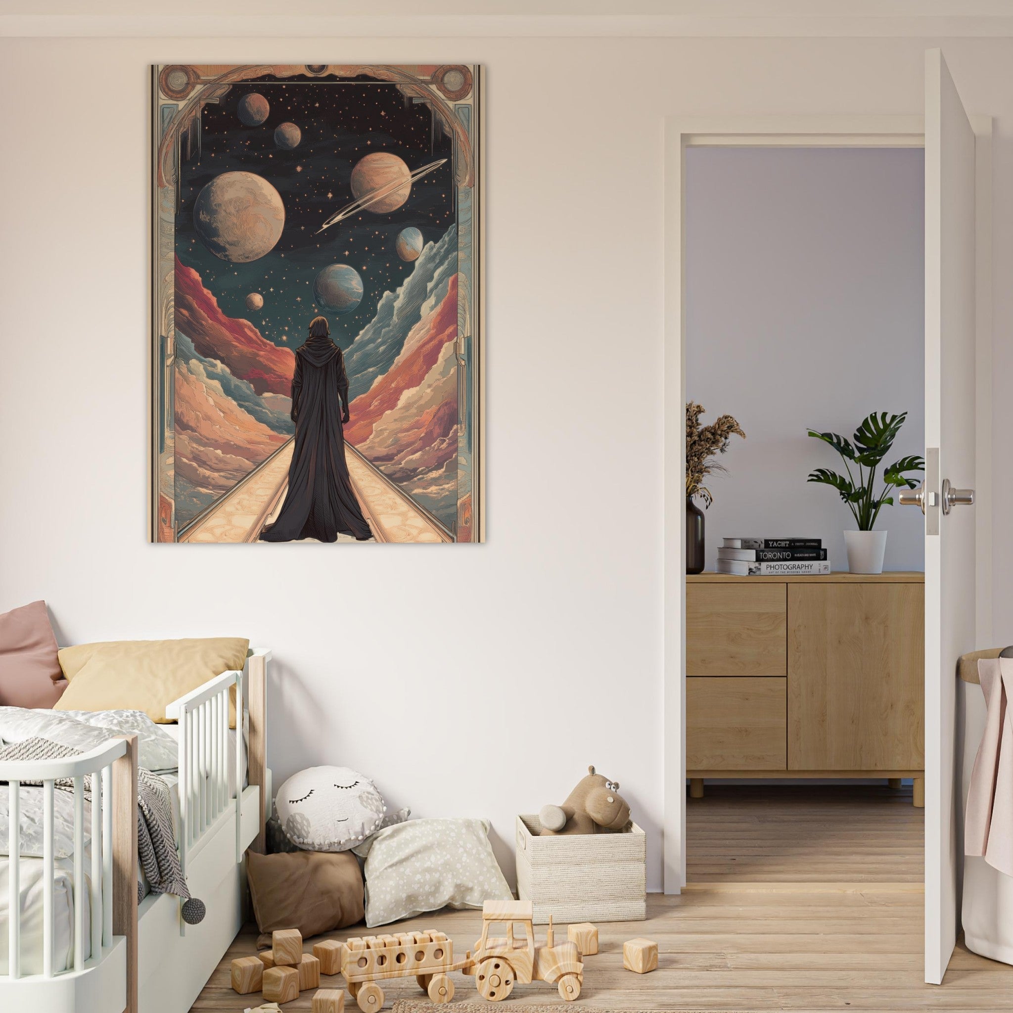 Fine Art Poster Portrait - The Astral Voyager An Art Nouveau poster 2 - Shop Ai Art WebShop - Digital Art online Store